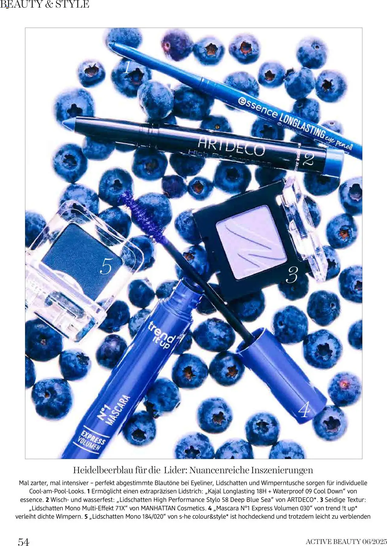 dm drogerie markt Active Beauty Magazin 06/2025 gültig ab 05.06.2025 | Seite: 54 | Produkte: Wimperntusche, Lidschatten