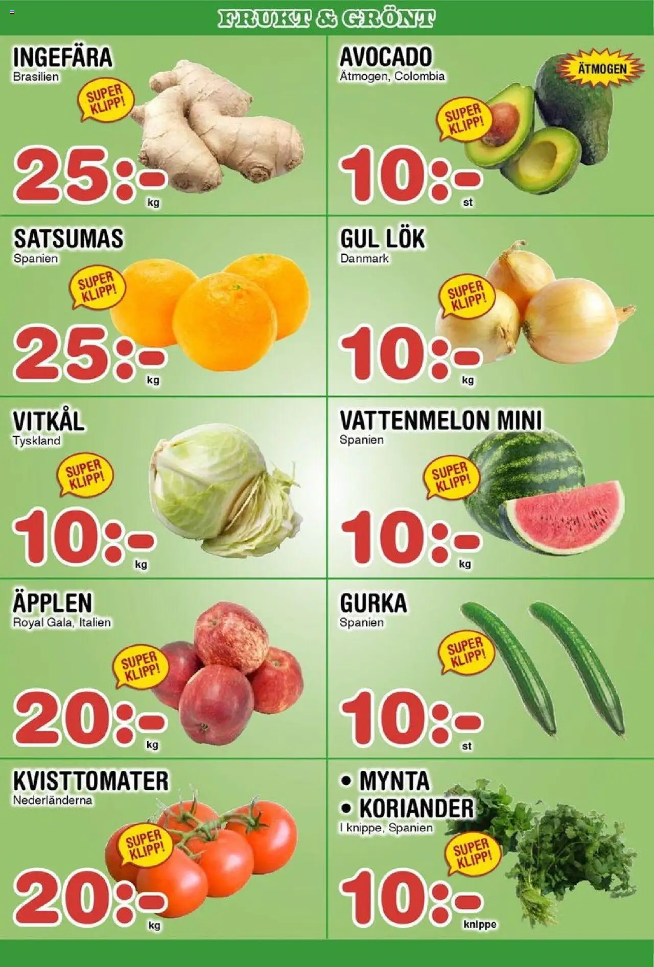Nya Pulsen reklamblad aktuell från 15.09.2025 | Sida: 6 | Produkter: Vattenmelon, Vitkål, Gul lök, Gurka