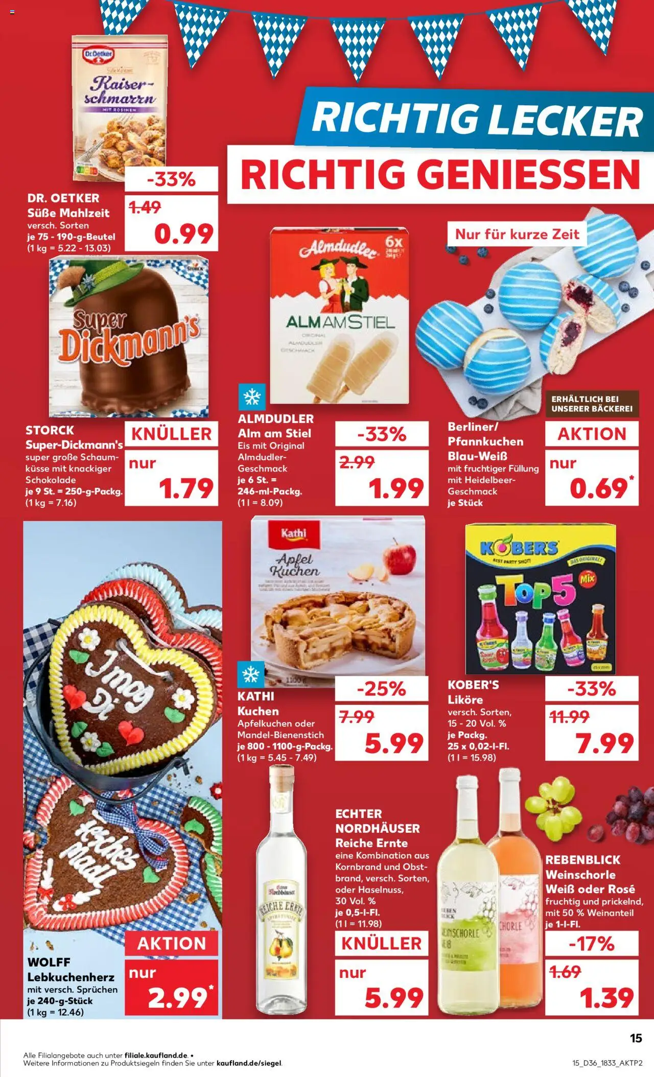 Kaufland prospekt Bremen	 - gültig ab dem 04.09.2025 | Seite: 15 | Produkte: Schokolade, Äpfel, Obst, Kuchen