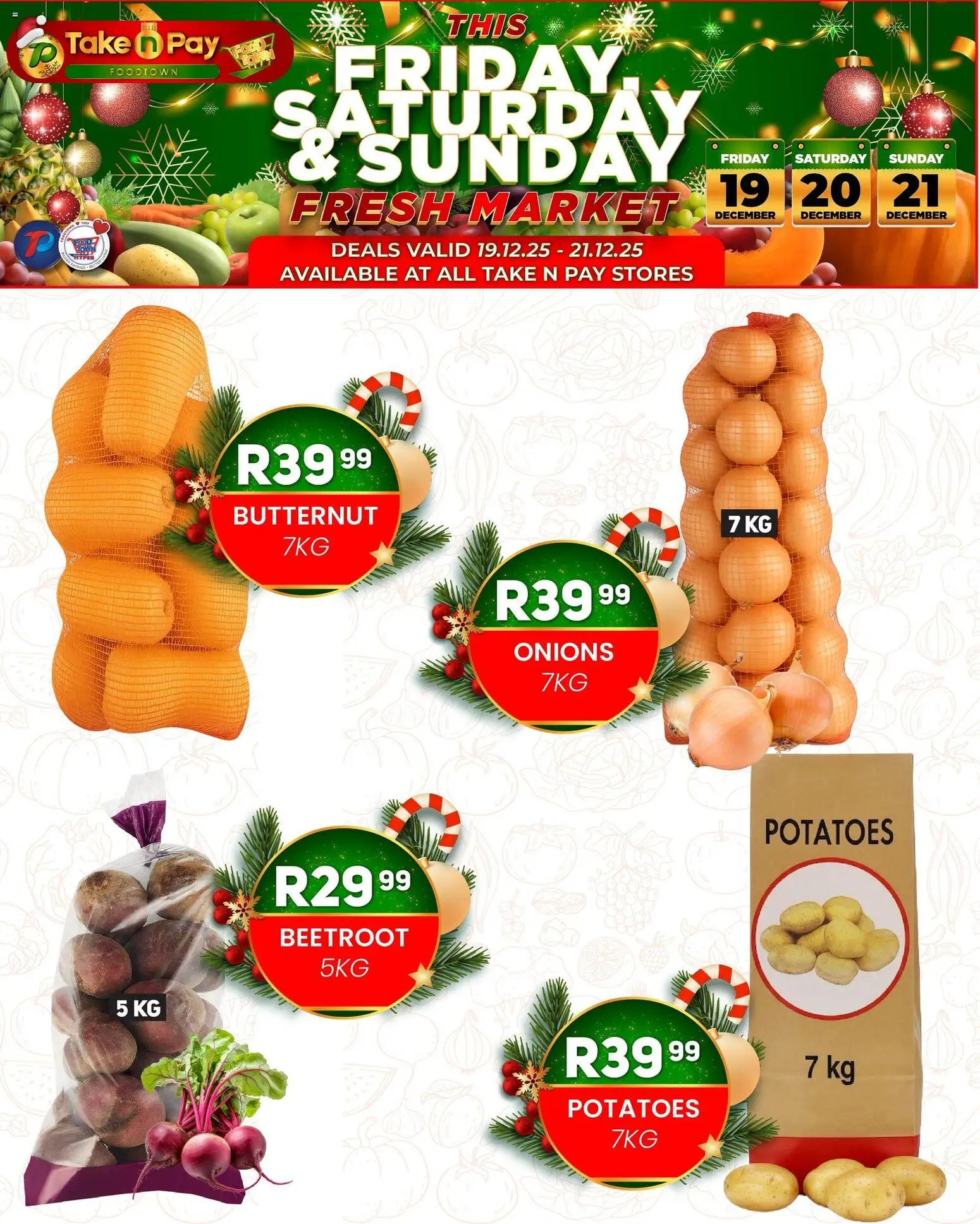 New Take n Pay catalogue – valid from 19.12.2025 | Page: 3 | Products: Potatoes, Onions
