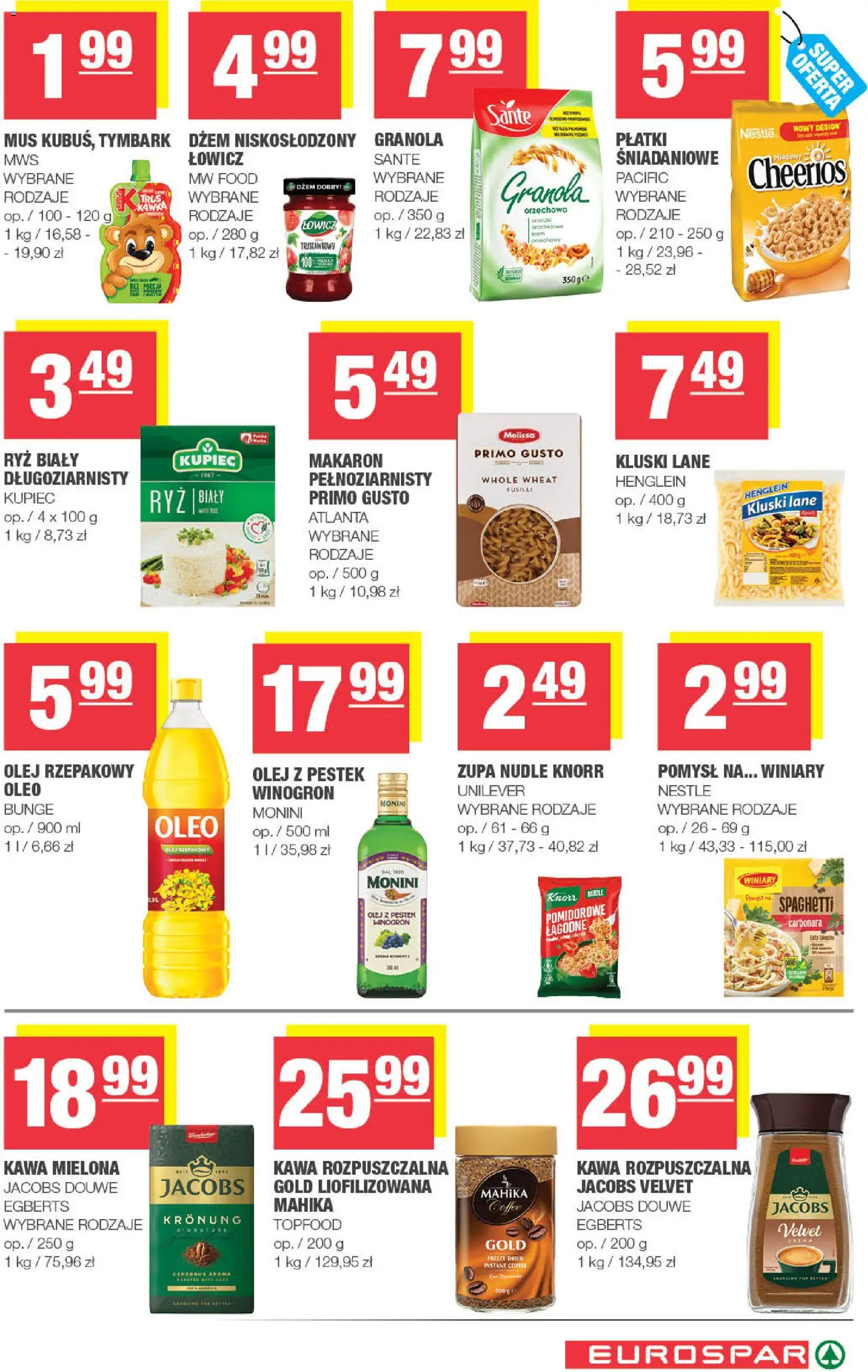 Spar gazetka - Eurospar od 08.04.2026 | Strona: 11 | Produkty: Carbonara, Olej rzepakowy, Dżem, Zupa
