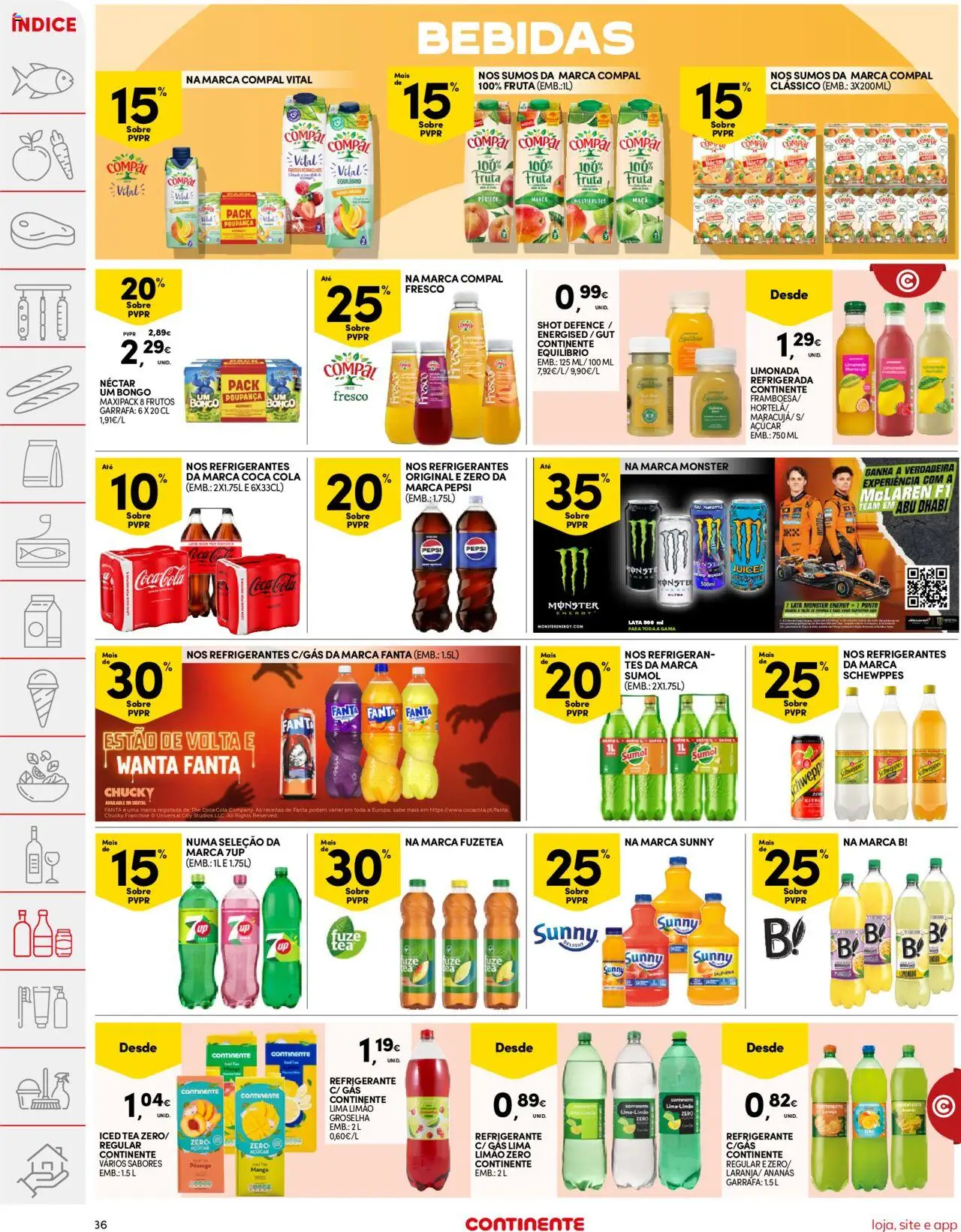 Continente folheto │ válido de 21.10.2025 | Página: 36 | Produtos: Maça, Açúcar, Coca-cola, Soda