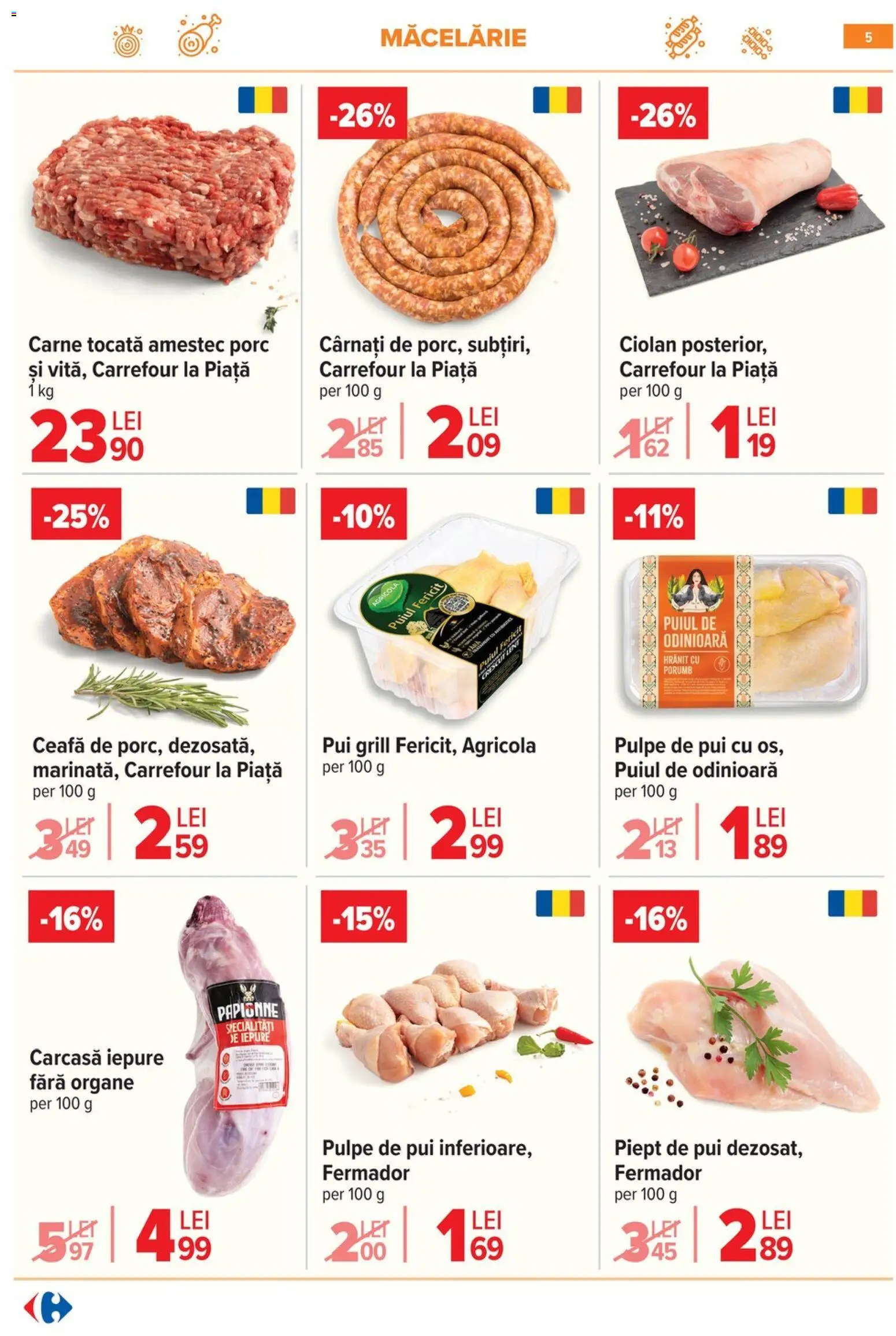 Noul catalog Carrefour – valabil de la 25.02.2026 | Pagină: 6 | Produse: Grill, Hacıyatmaz Kedi Oyuncağı, Carne tocată, Cârnați