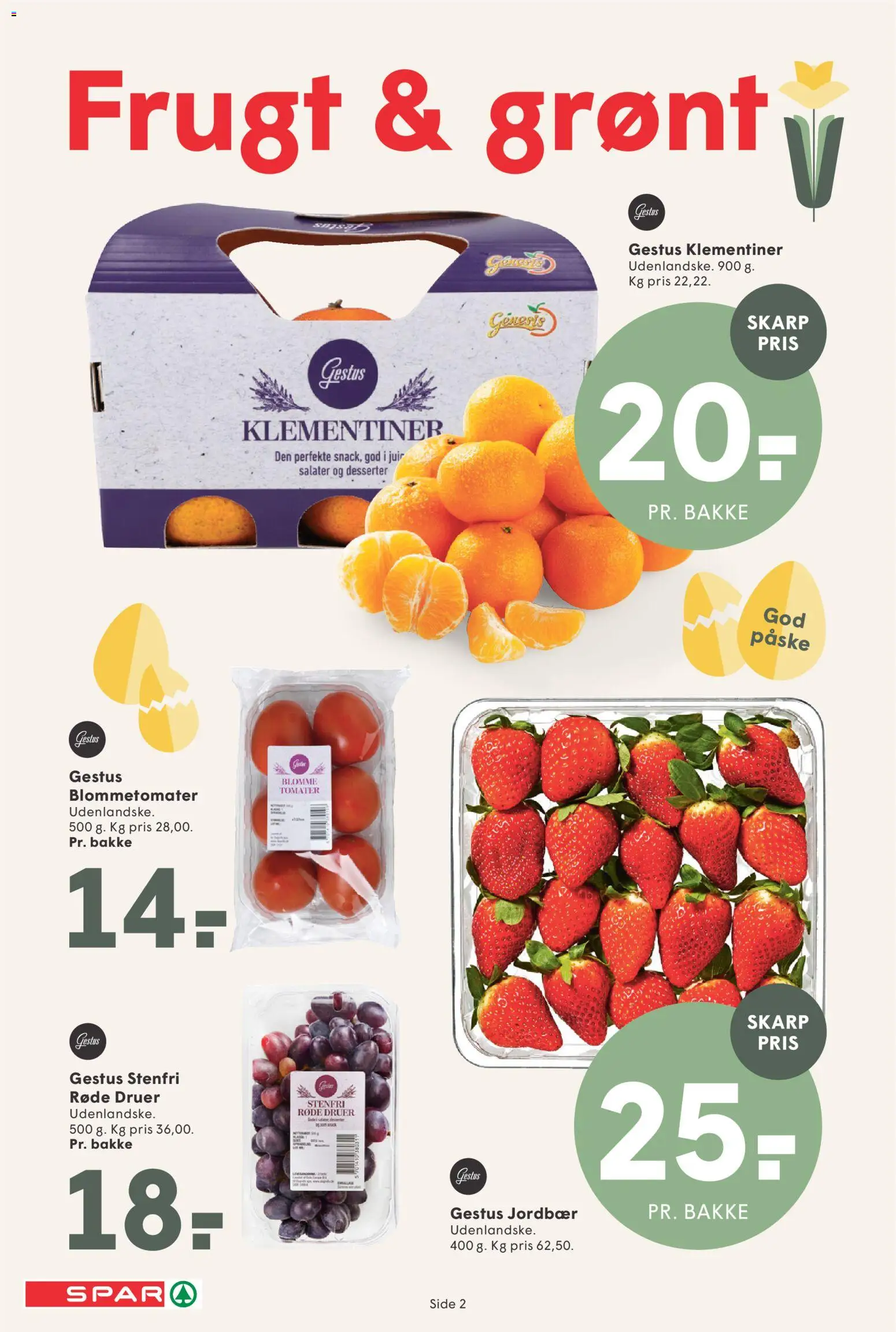 Spar tilbudsavis – gyldig fra 13.03.2026 | Side: 2 | Produkter: Tomater, Jordbær