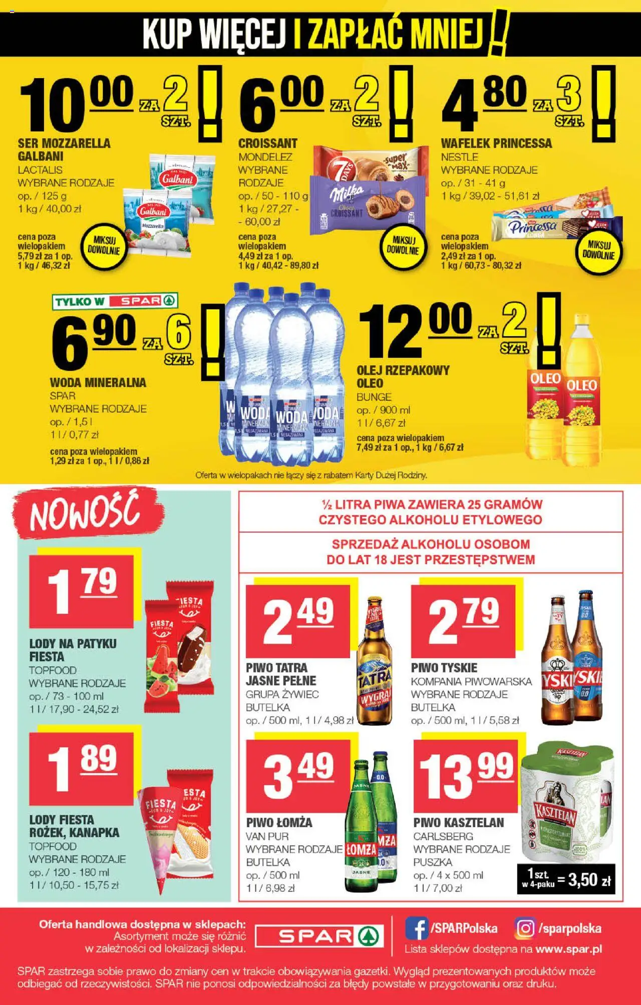 Spar Gazetka od 13.08.2025 | Strona: 8 | Produkty: Milka, Lody na patyku, Tyskie, Piwo