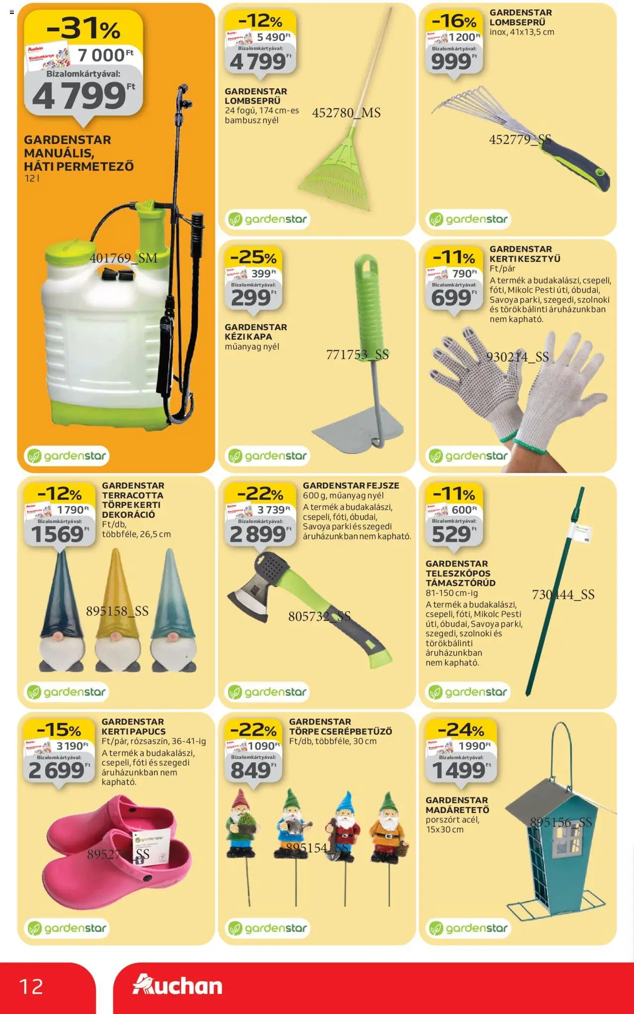 Auchan akciós ujság - amely érvényes a következő dátumtól: 21.08.2025 | Oldal: 12 | Termékek: Permetező, Madáretető, Dekoráció