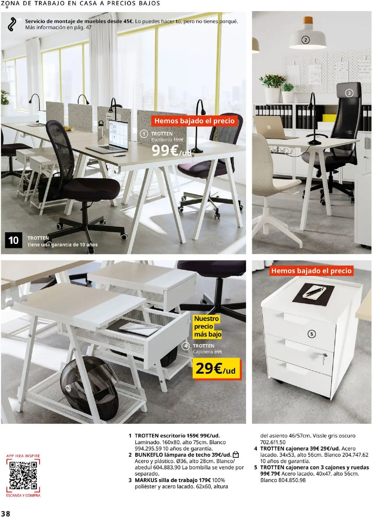 Catálogo IKEA Precios bajos. Muy bajos │ válido desde el 04.02.2025 | Página: 38 | Productos: Lámpara de techo, Muebles, Bombilla, Lámpara