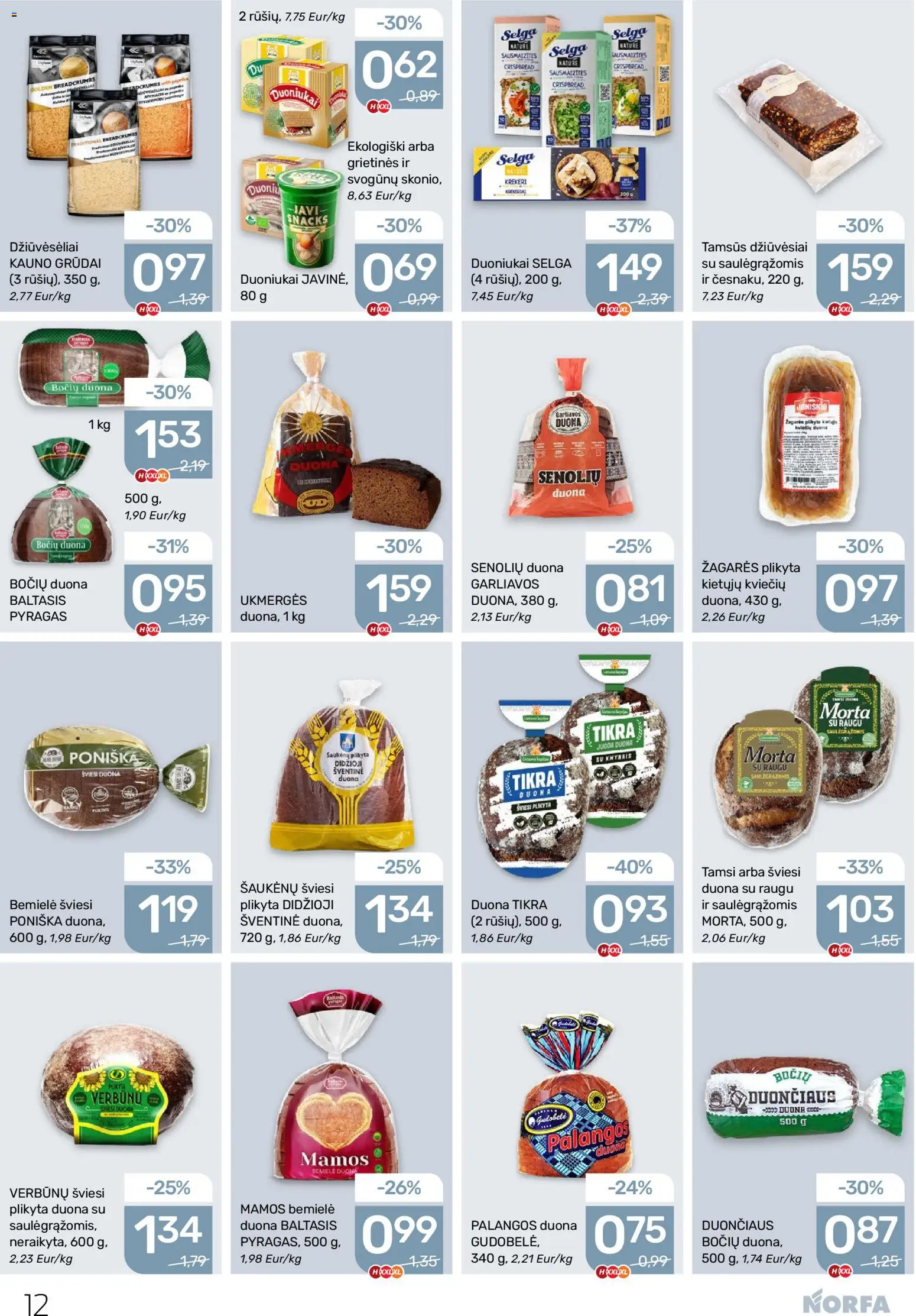 NORFA akcijos nuo 02.04.2026 | Puslapis: 12 | Prekių: Pyragas, Duona