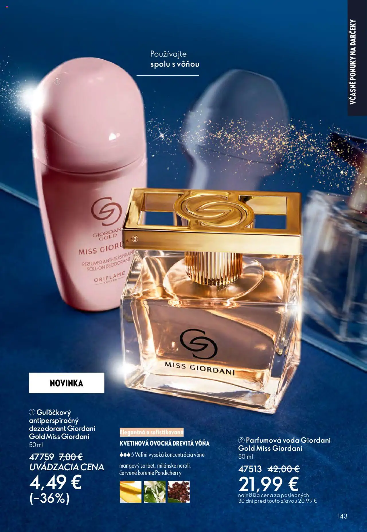 Nové Oriflame akcie – leták je platný od 22.10.2025 | Strana: 143 | Produkty: Dezodorant, Antiperspirant, Korenie, Voda