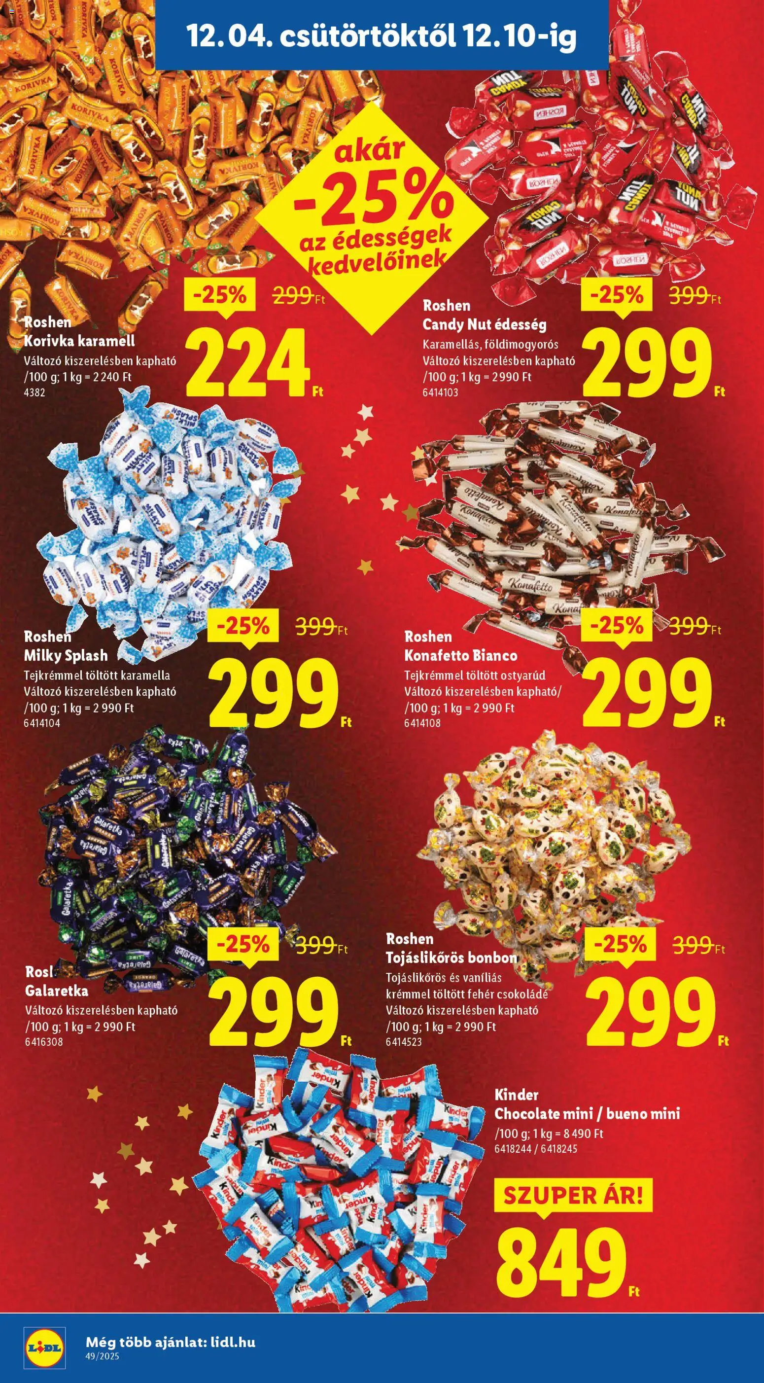 Lidl akciós ujság - amely érvényes a következő dátumtól: 04.12.2025 | Oldal: 14 | Termékek: Édességek, Édesség, Csokoládé