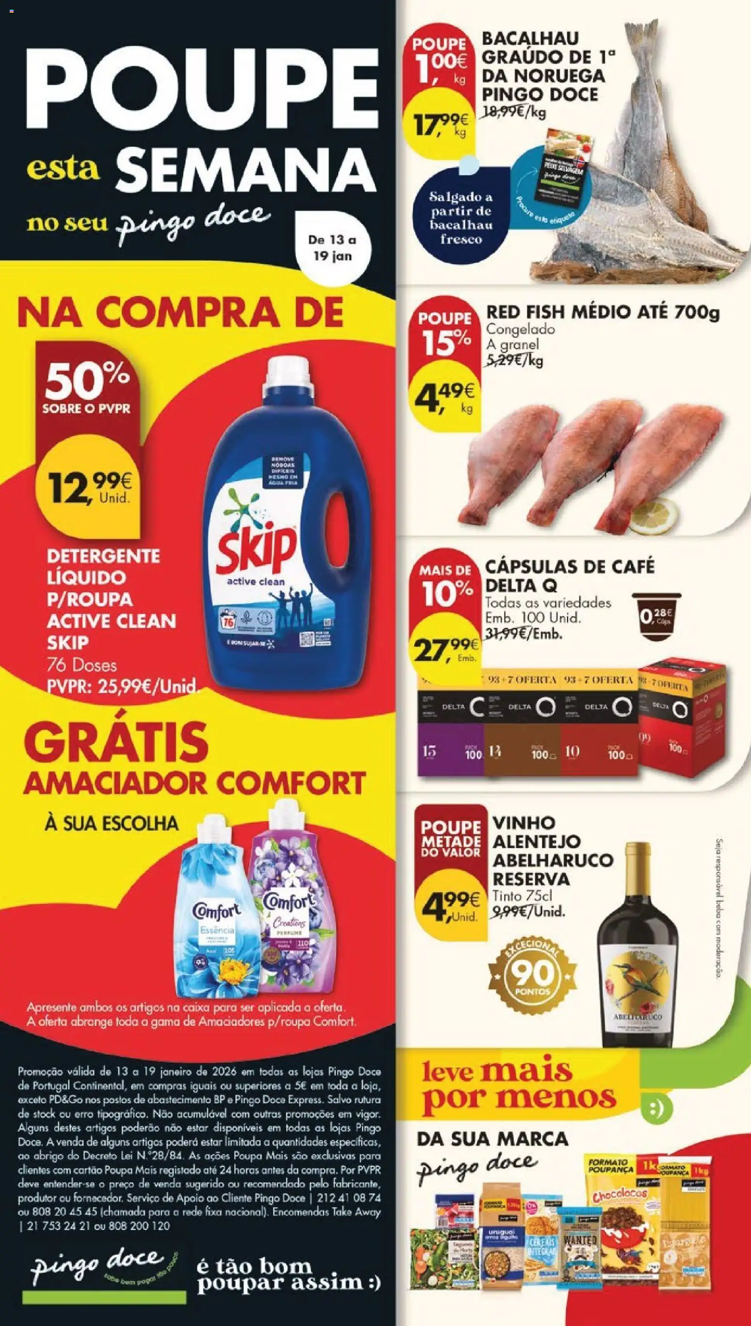 Pingo Doce folheto │ válido de 13.01.2026 | Página: 54 | Produtos: Bacalhau, Café, Vinho, Cereais