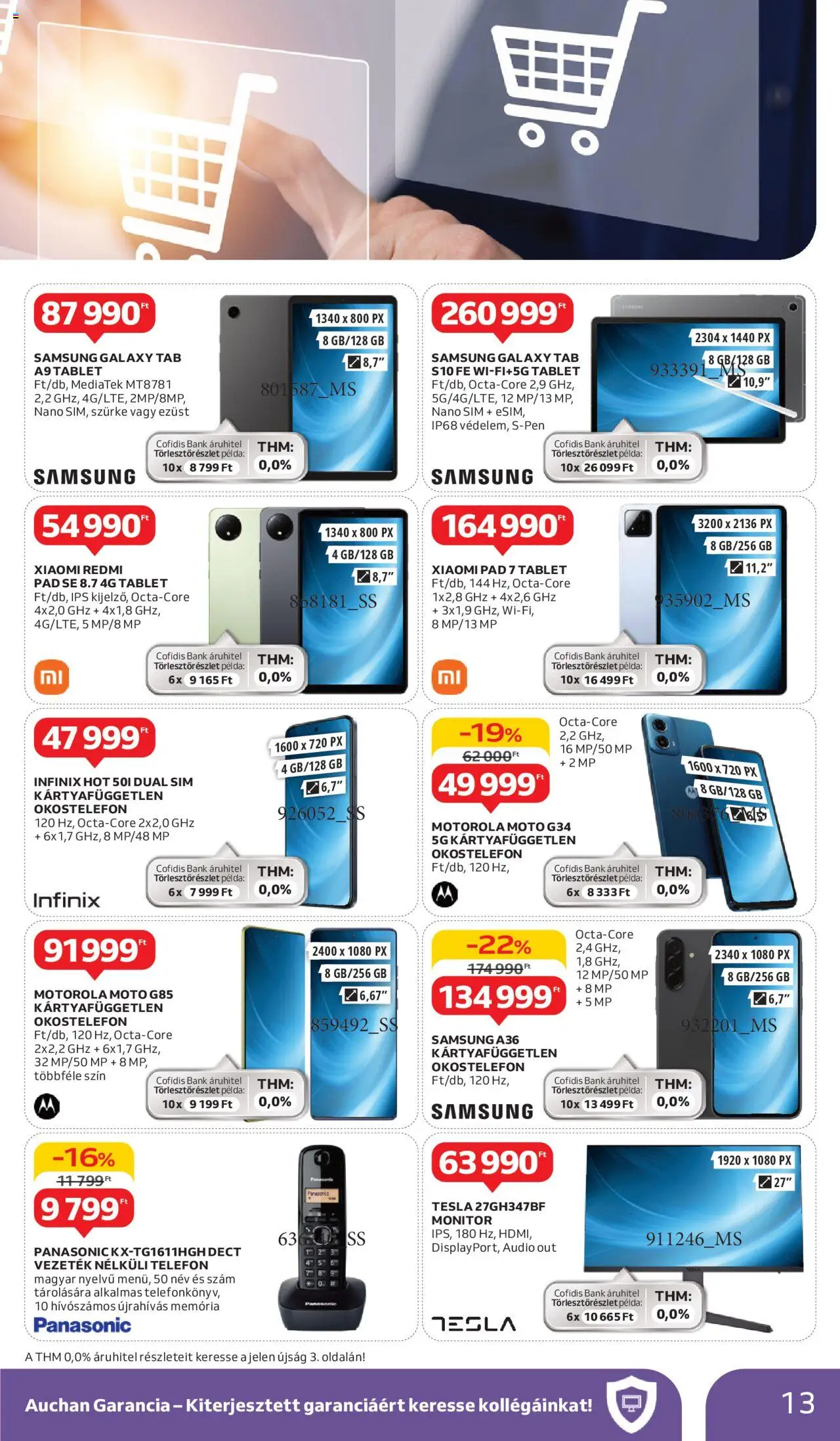 Auchan akciós ujság - amely érvényes a következő dátumtól: 05.06.2025 | Oldal: 13 | Termékek: Okostelefon, Tablet, Audio, Smartphone