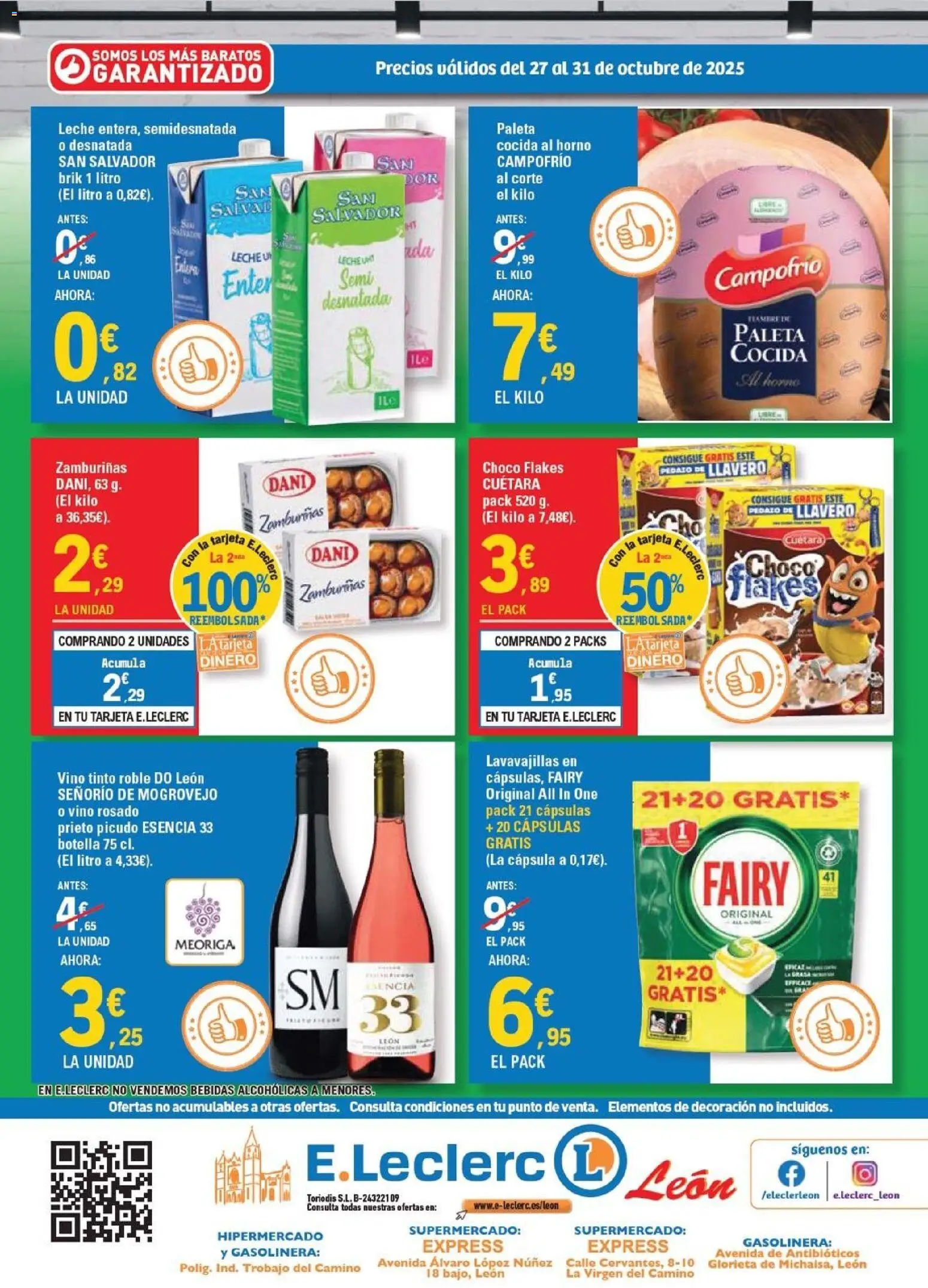 E.Leclerc folleto │ válido desde el 27.10.2025 | Página: 2 | Productos: Leche, Vino rosado, Horno, Lavavajillas