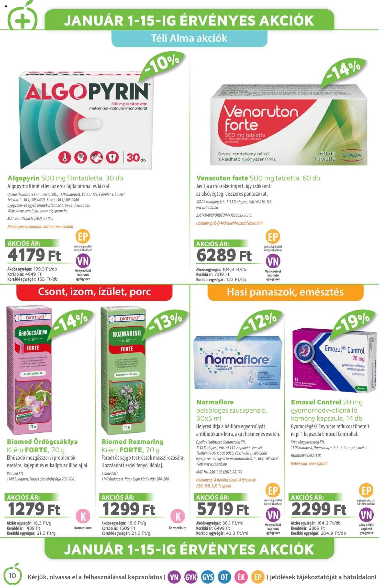 Alma Gyógyszertárak akciós ujság - amely érvényes a következő dátumtól: 01.01.2026 | Oldal: 10 | Termékek: Alma