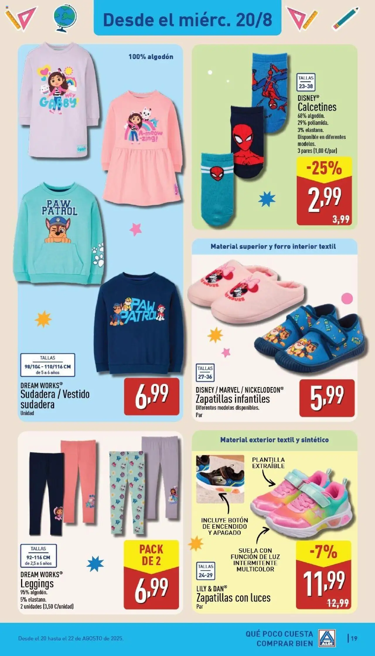 Aldi folleto Península │ válido desde el 18.08.2025 | Página: 19 | Productos: Sudadera, Zapatillas