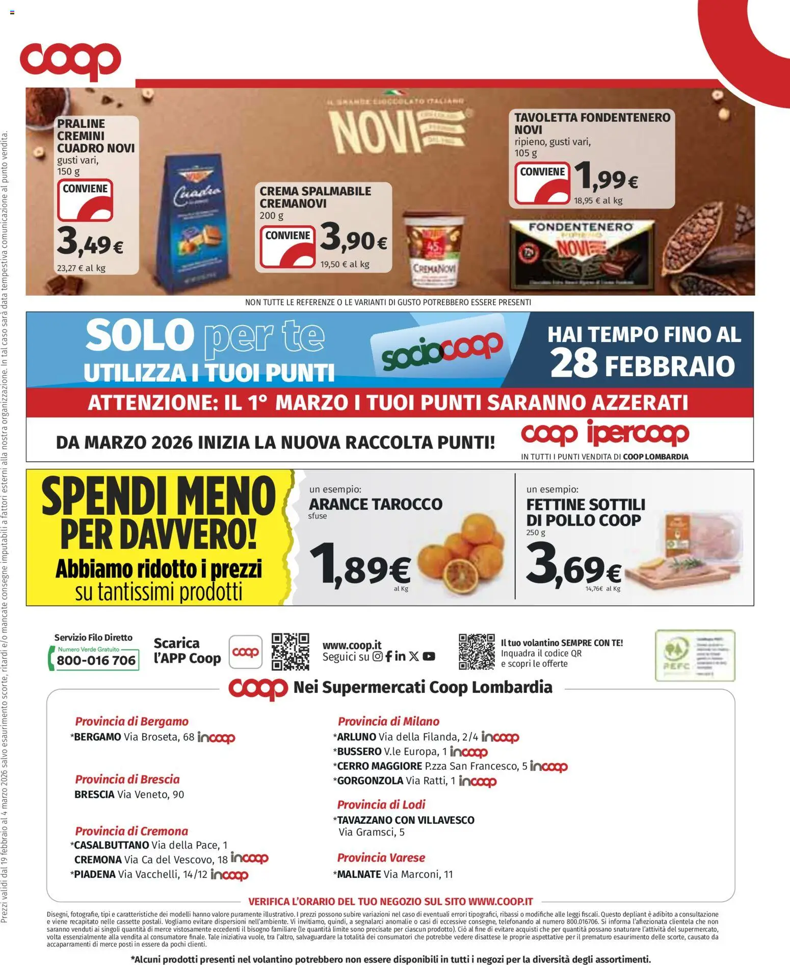 Volantino COOP del 19.02.2026 | Pagina: 19 | Prodotti: Cioccolato, Pollo, Tè, Data