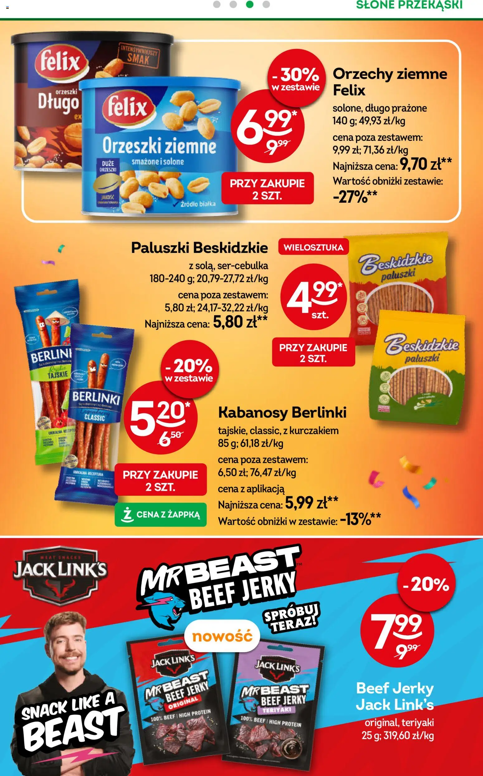 Żabka Gazetka od 30.12.2025 | Strona: 14 | Produkty: Kabanosy, Paluszki, Orzeszki ziemne, Orzechy