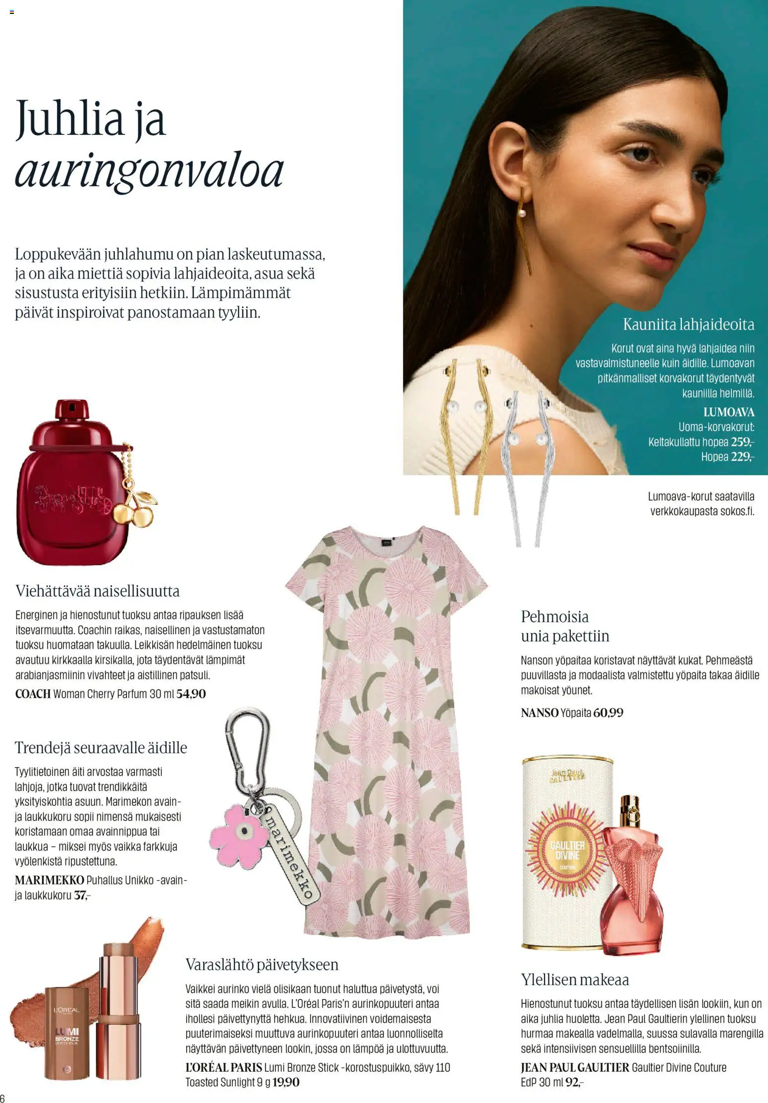 Sokos tarjoukset – voimassa 20.04.2026 alkaen | Sivu: 6 | Tuotteet: Tuoksu, Aurinkopuuteri, Voi, Korvakorut