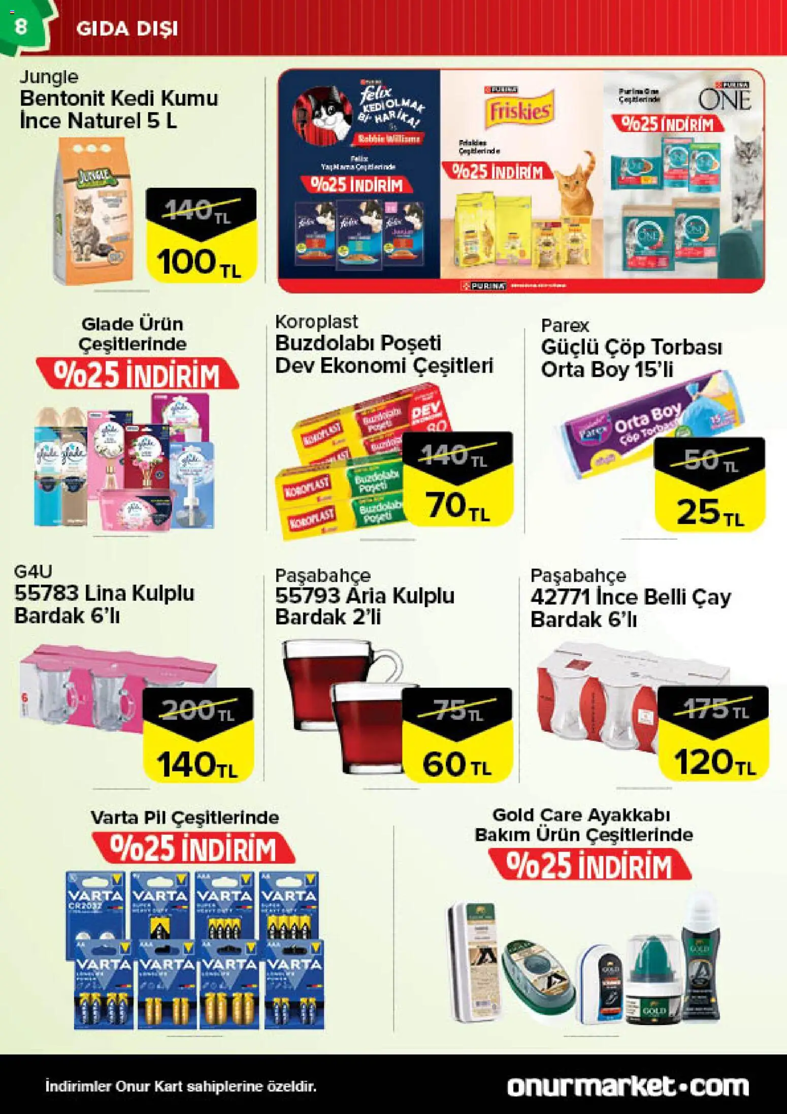 Onur Market Katalog -Trakya - 02.01.2026 tarihinden itibaren geçerlidir | Sayfa: 8 | Ürünler: Pil, Çay, Zselatin, Buzdolabı