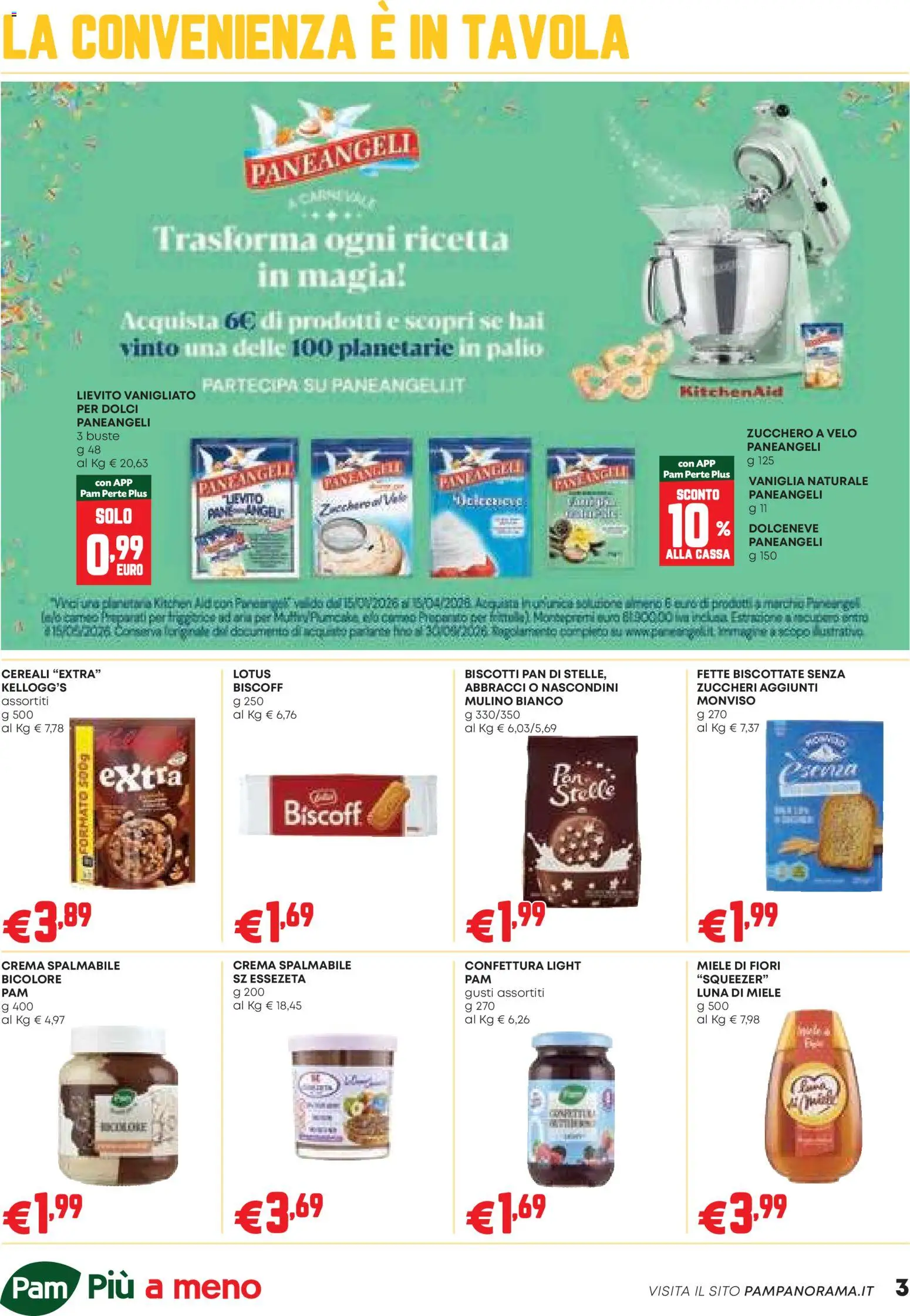 Volantino PAM del 12.02.2026 | Pagina: 3 | Prodotti: Pane, Cereali, Zucchero, Fette biscottate
