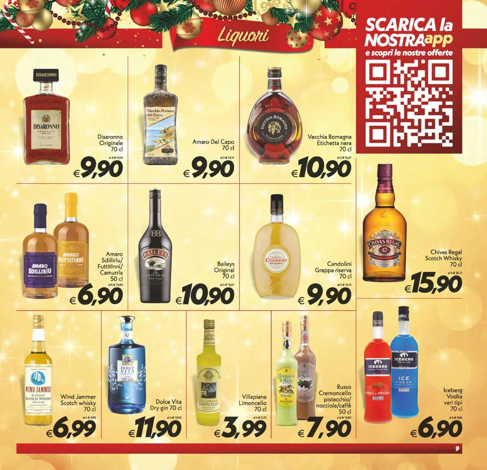 Volantino SuperConveniente del 16.12.2025 | Pagina: 9 | Prodotti: Gin, Vodka, Limoncello, Amaro