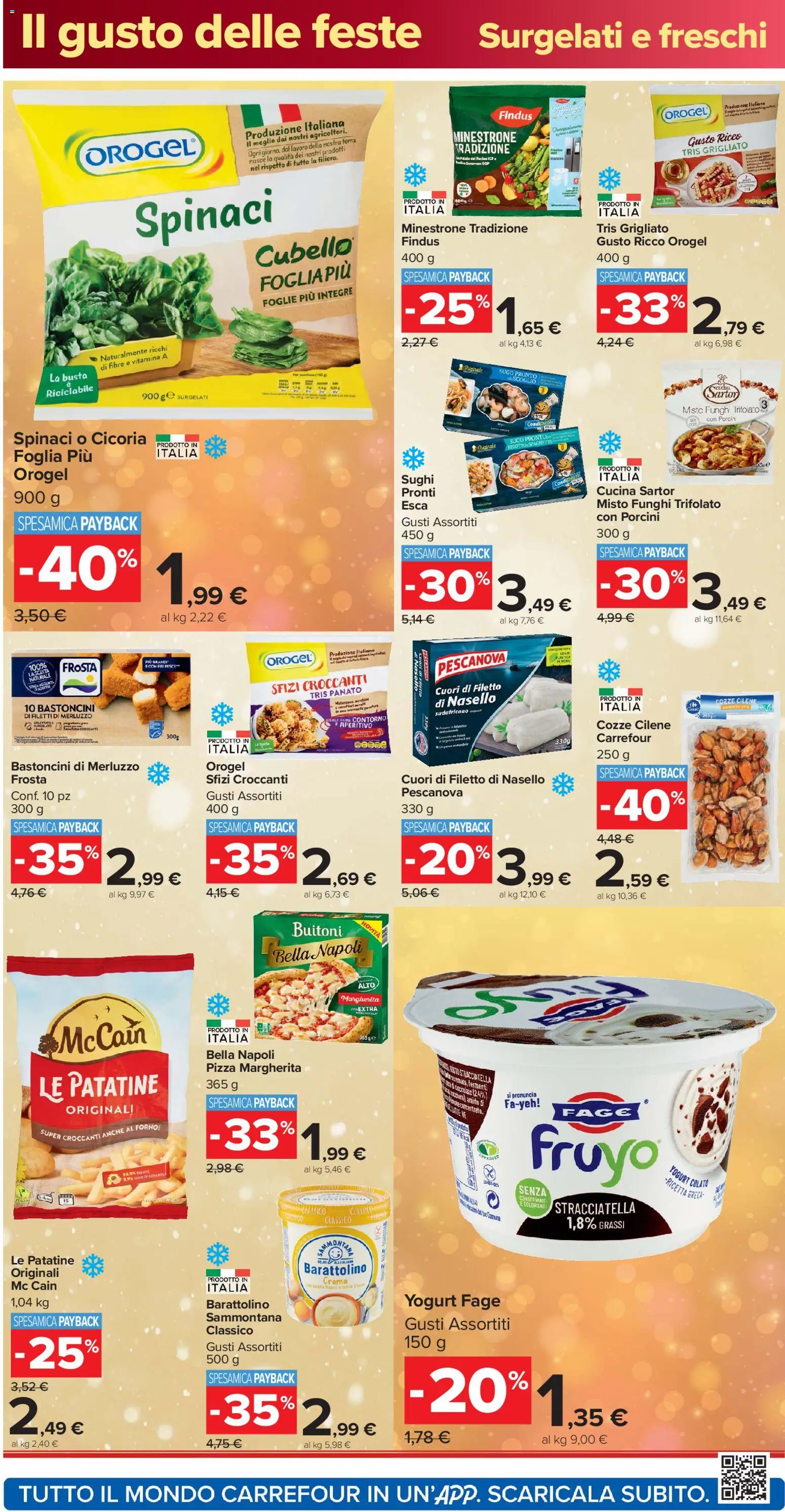 Volantino Carrefour del 16.12.2025 | Pagina: 22 | Prodotti: Minestrone, Cioccolato, Nasello, Aperitivo