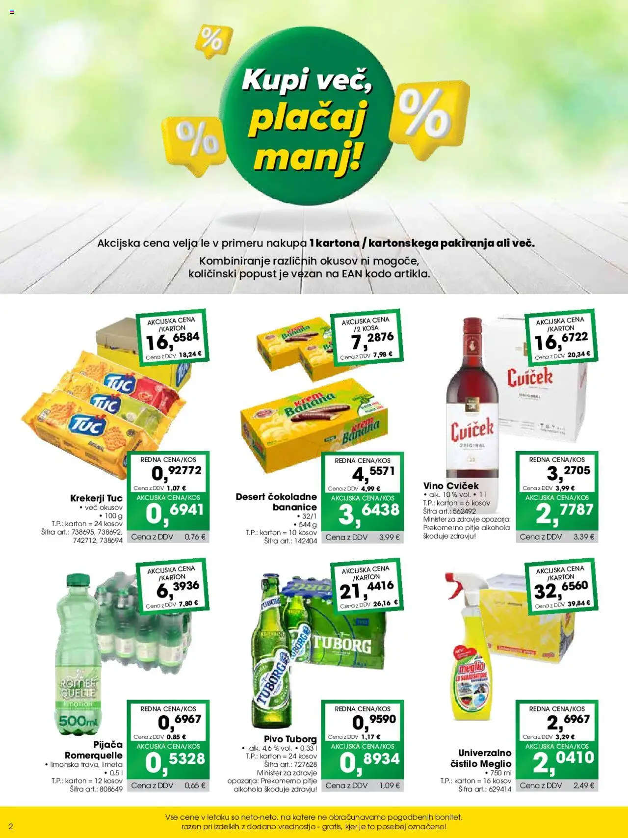 Tuš katalog cash & carry trgovec │ velja od 01.08.2025 | Stran: 2 | Izdelki: Limeta, Vino, Pivo