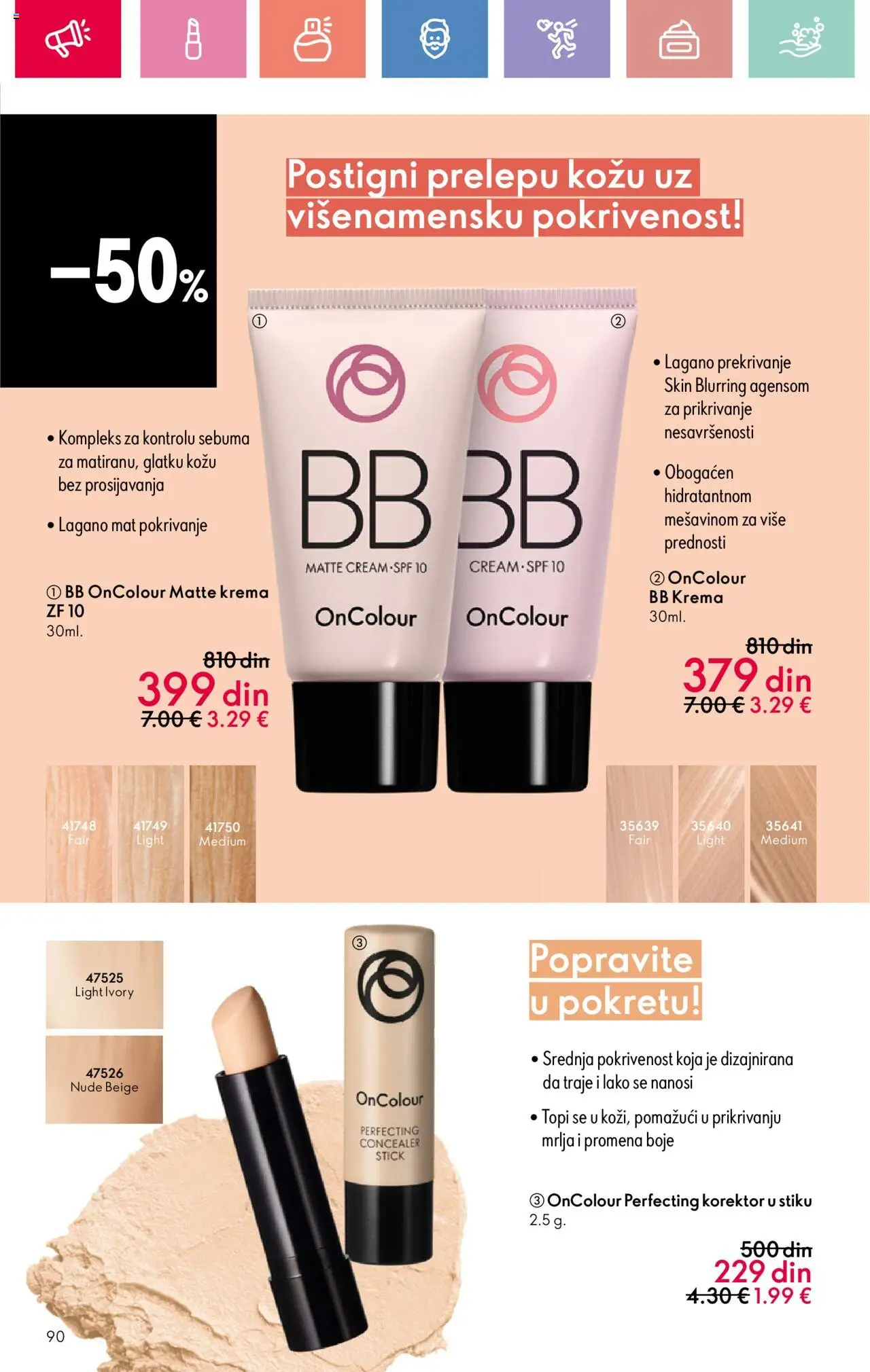 Oriflame katalog - važi od 22.06.2025 | Strana: 90 | Proizvode: Korektor, BB krema, Krema
