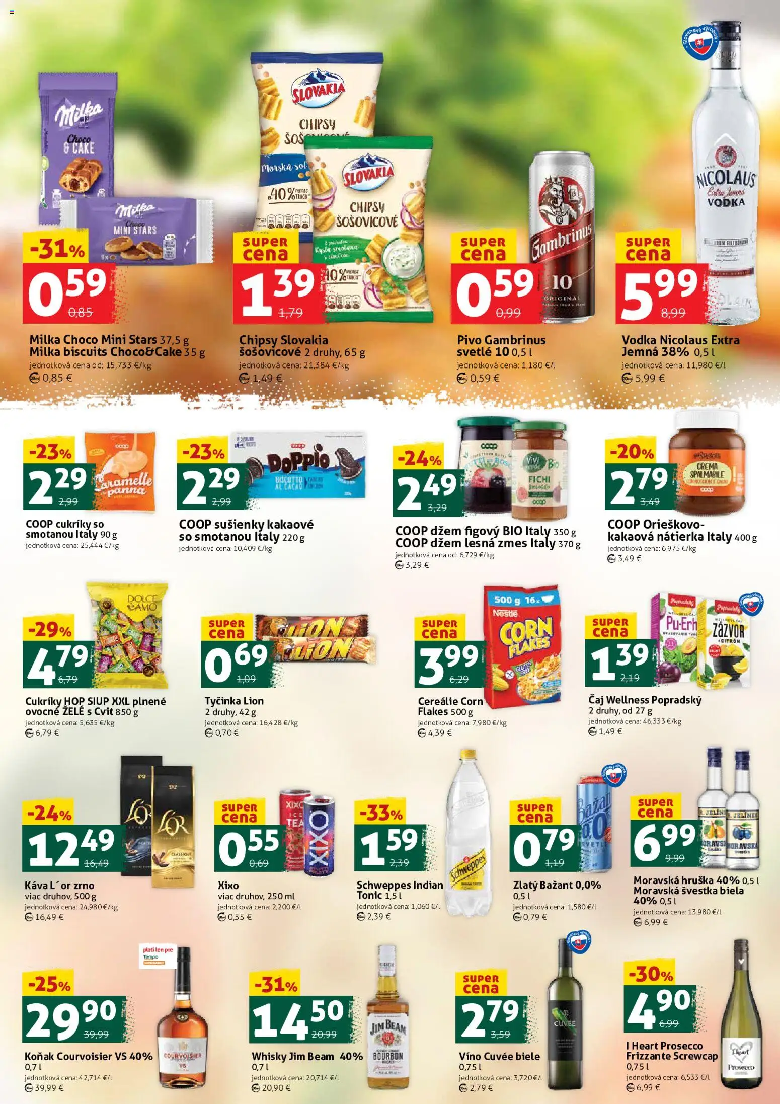 Nové COOP Jednota akcie – leták je platný od 30.01.2026 | Strana: 3 | Produkty: Pivo, Zázvor, Víno, Zlatý Bažant