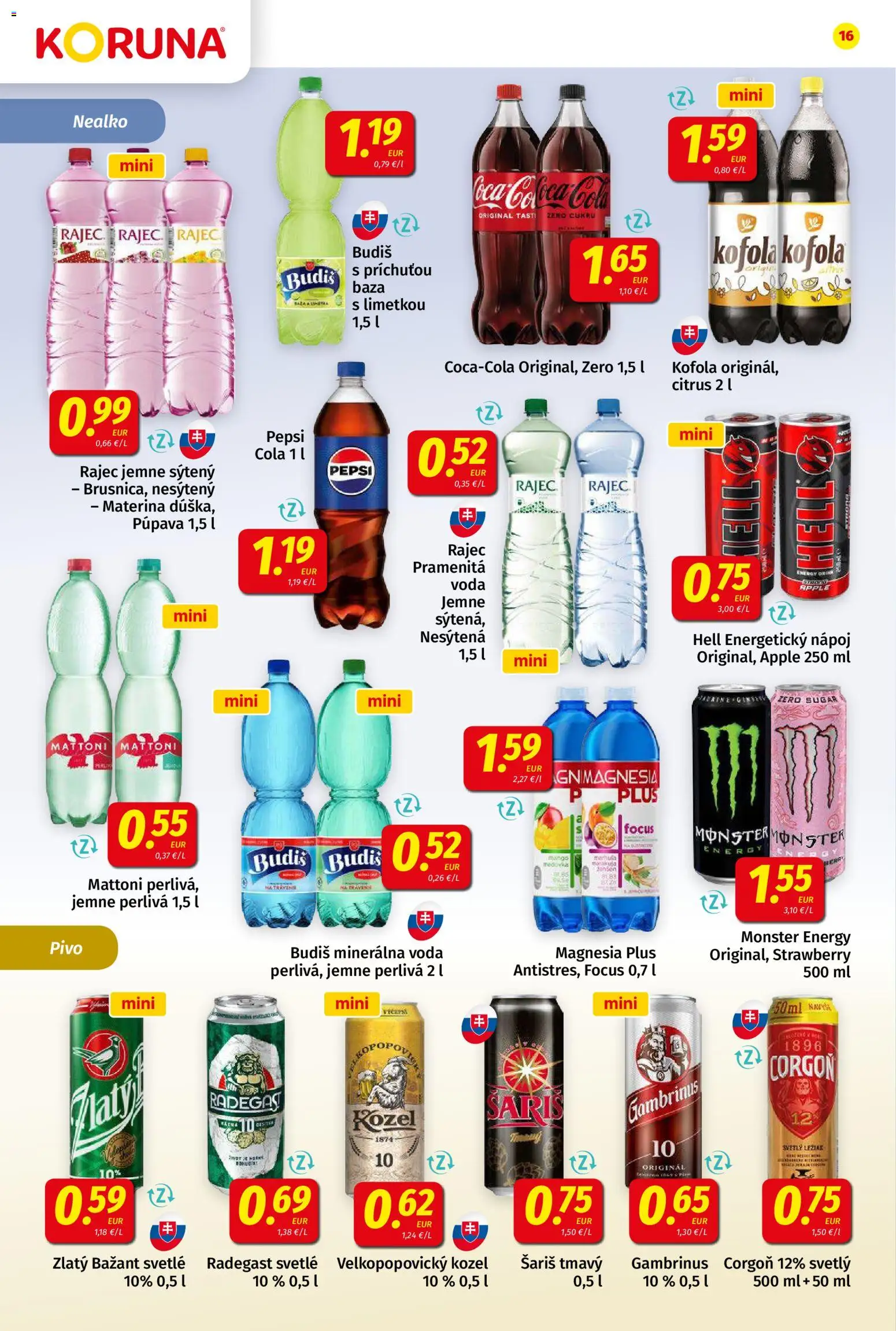 Nové Koruna akcie – leták je platný od 09.01.2026 | Strana: 16 | Produkty: Pivo, Apple, Voda, Minerálna voda