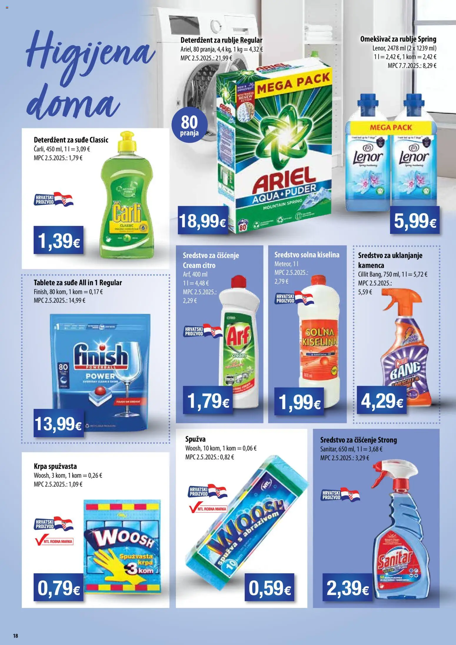 NTL katalog | vrijedi od 10.12.2025 | Stranica: 18 | Proizvodi: Spužva, Solna kiselina, Ariel, Lenor