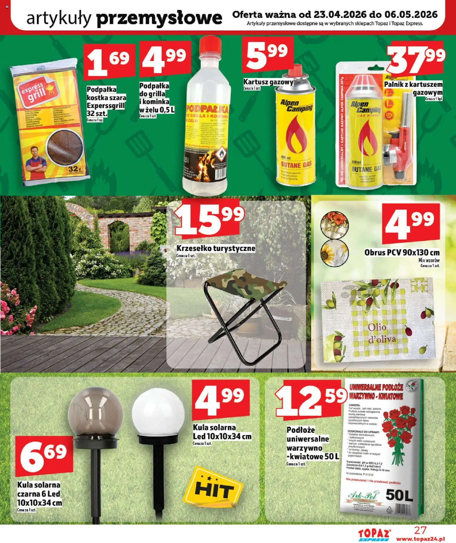 Topaz gazetka - Express od 23.04.2026 | Strona: 27 | Produkty: Grill, Artykuły przemysłowe