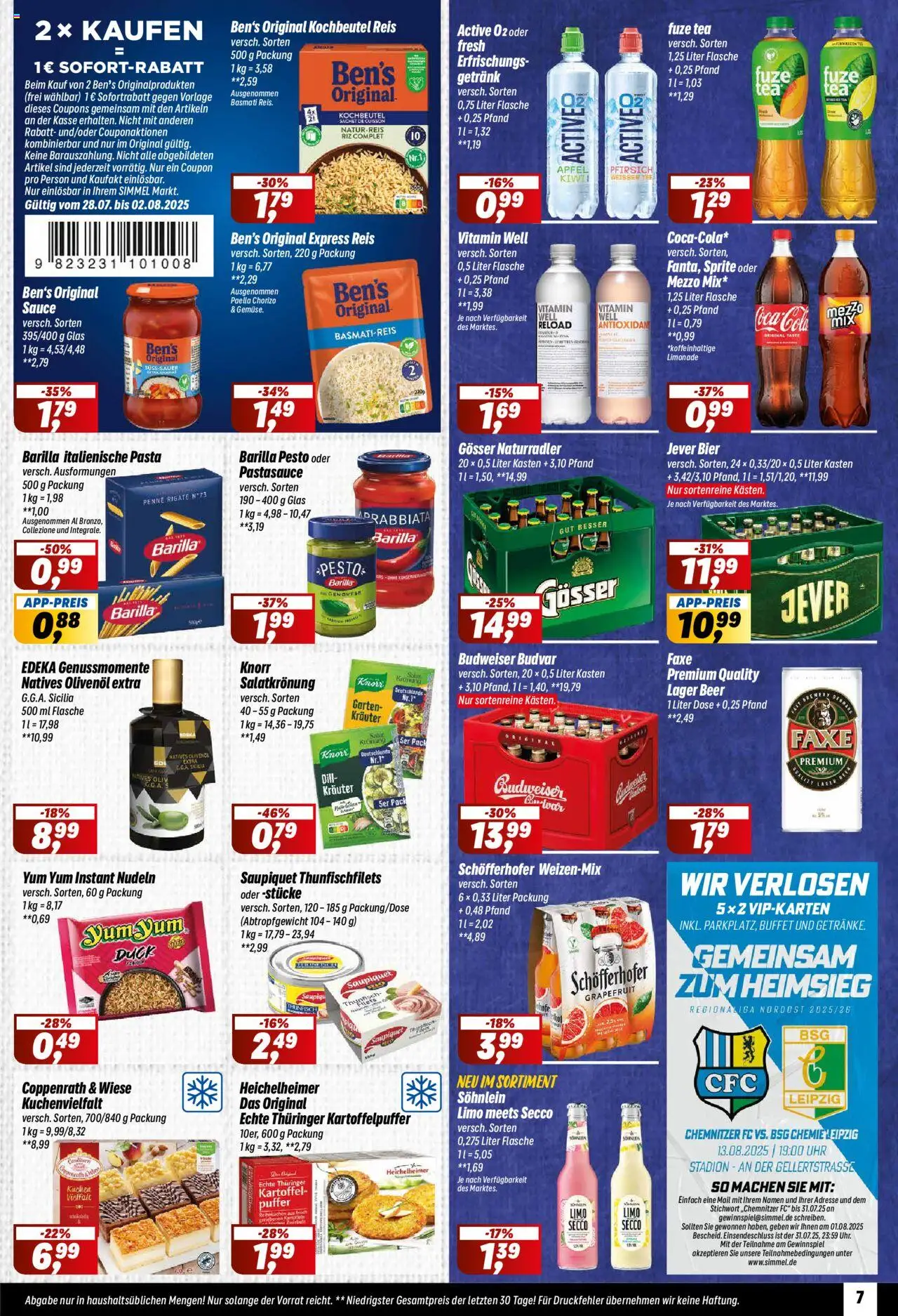 Simmel Prospekt 	 - gültig ab dem 28.07.2025 | Seite: 7 | Produkte: Bier, Olivenol, Kartoffeln, Uhr