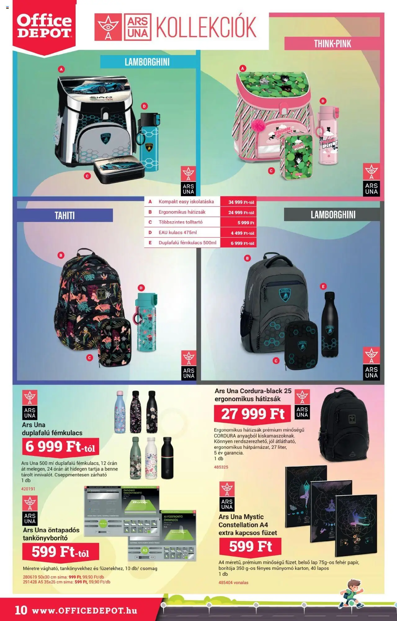 Office Depot akciós ujság - amely érvényes a következő dátumtól: 12.08.2025 | Oldal: 10 | Termékek: Hátizsák, Tolltartó, Kulacs
