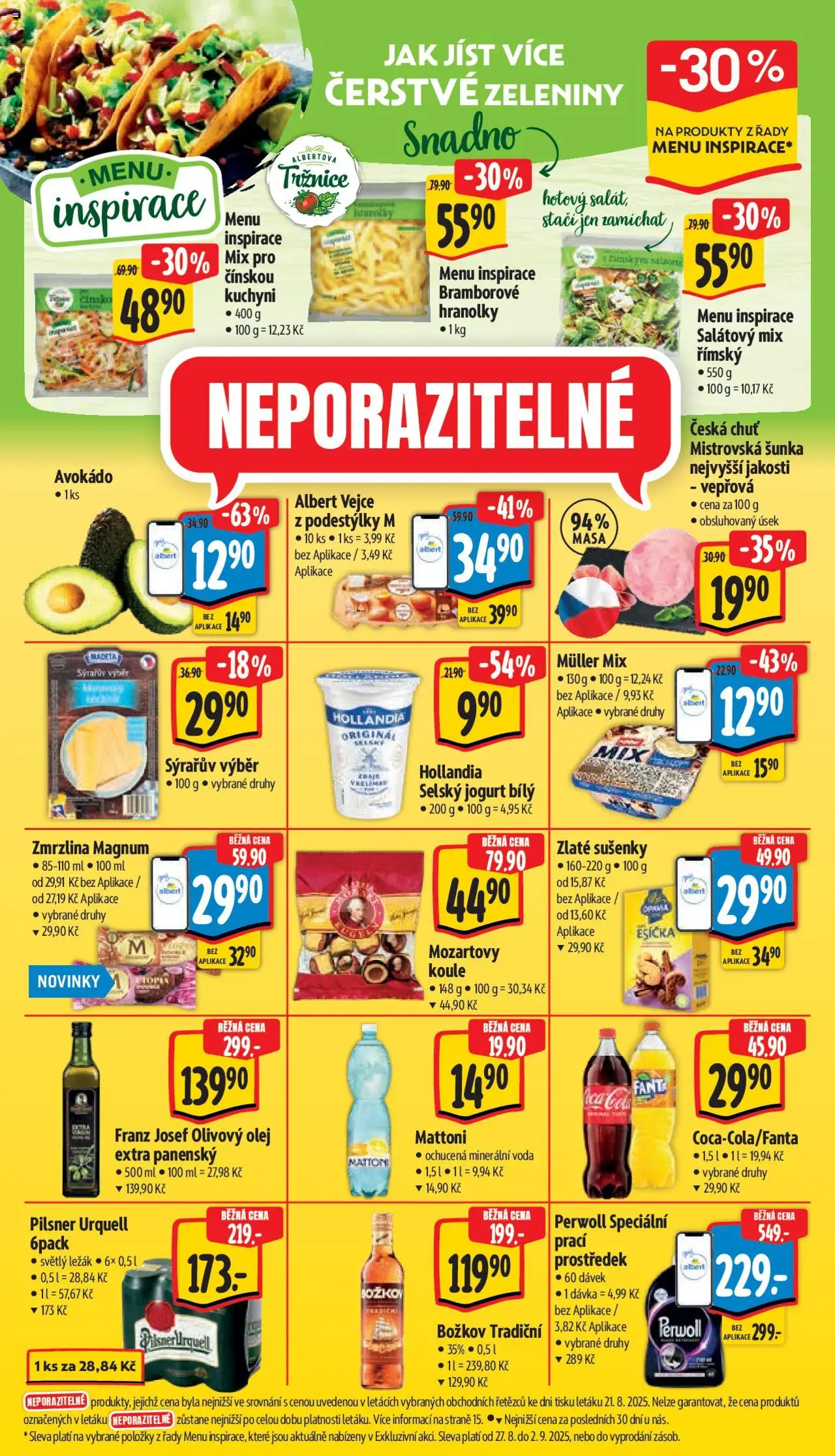 Albert leták - Supermarket od 27.08.2025 | Strana: 44 | Produkty: Olivový olej, Voda, Šunka, Esíčka
