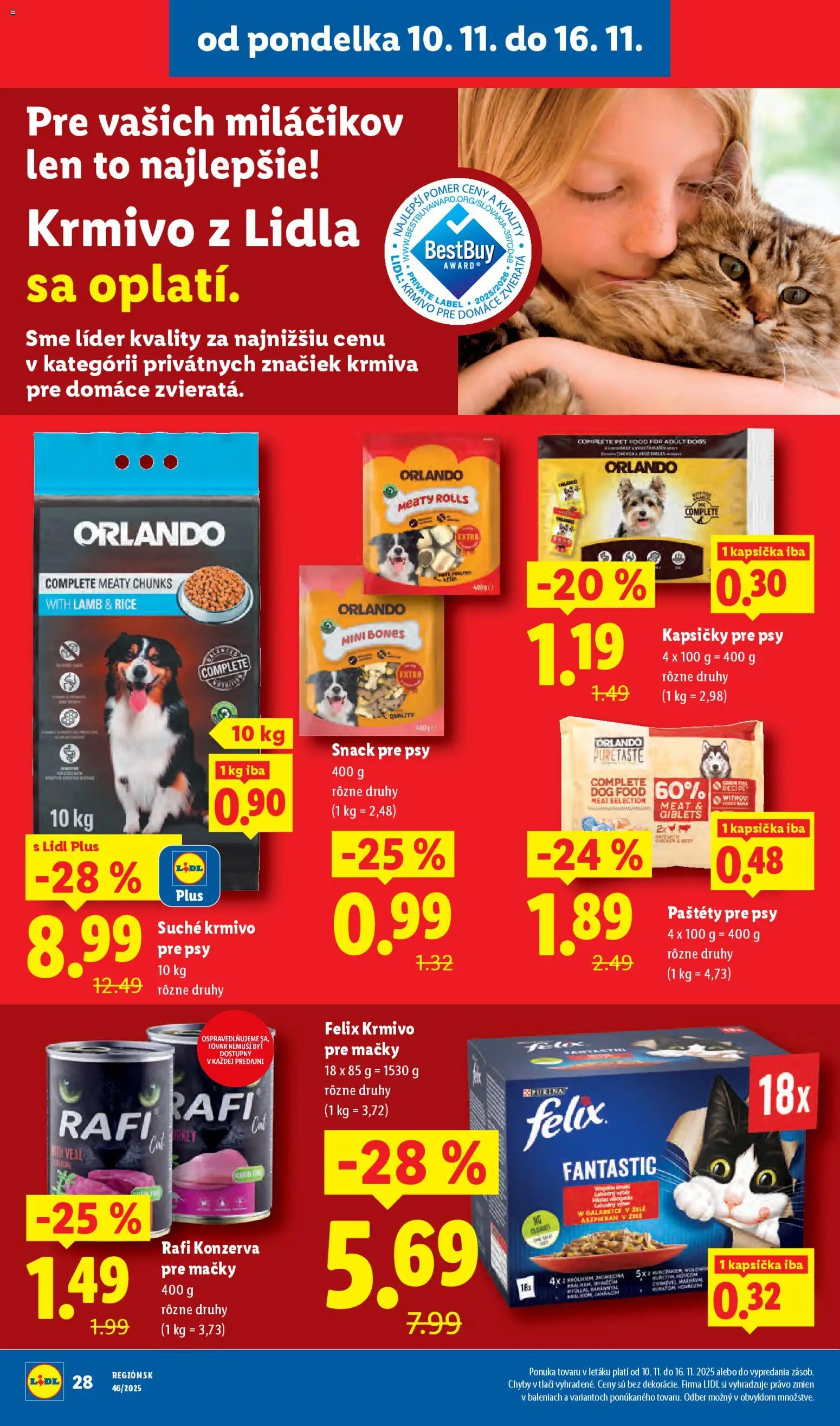 Nové Lidl akcie – leták je platný od 10.11.2025 | Strana: 46 | Produkty: Felix