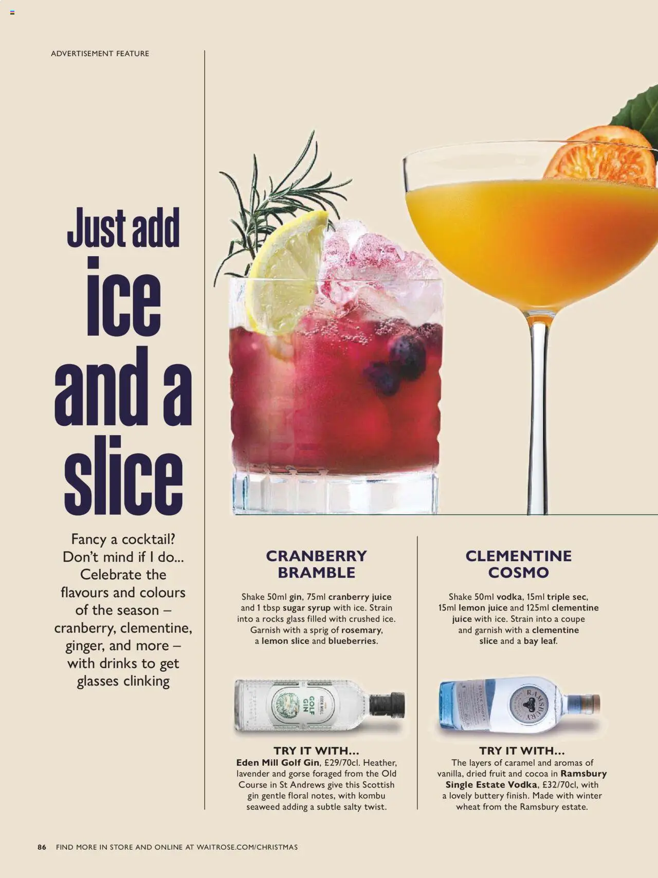 {H1} | Page: 86 | Products: Gin, Glasses, Vodka, Cocoa