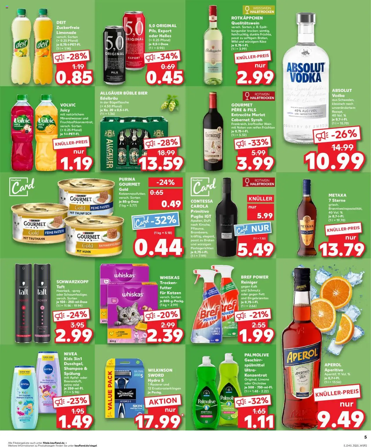 Kaufland prospekt Berlin	 – gültig ab 05.10.2025 | Seite: 5 | Produkte: Thunfisch, Weißwein, Metaxa, Purina gourmet gold