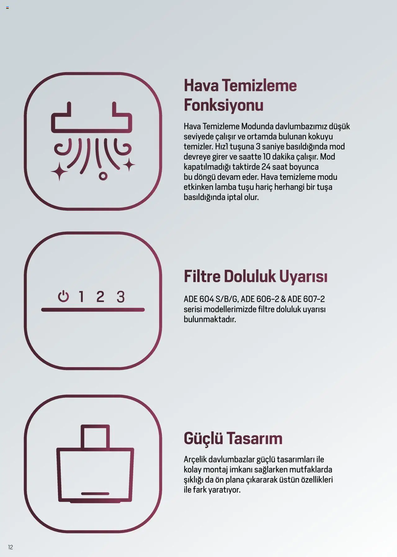 Arçelik Ankastre ve Solo Pişiriciler Katalog - 04.06.2025 tarihinden itibaren geçerlidir | Sayfa: 12 | Ürünler: Lamba, Saat