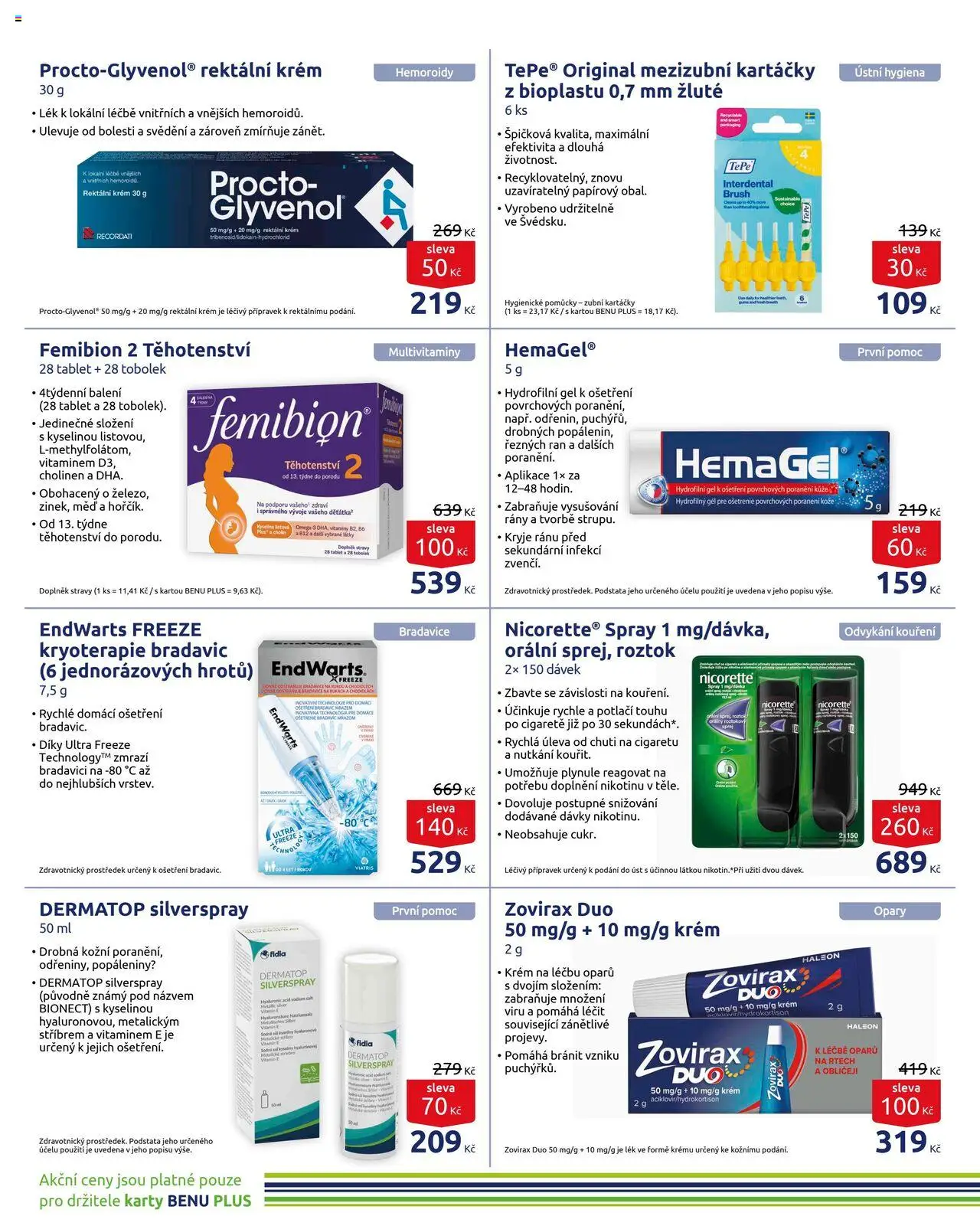 Benu leták od 01.07.2025 | Strana: 2 | Produkty: Med, Krém, Mezizubní kartáčky, Karty