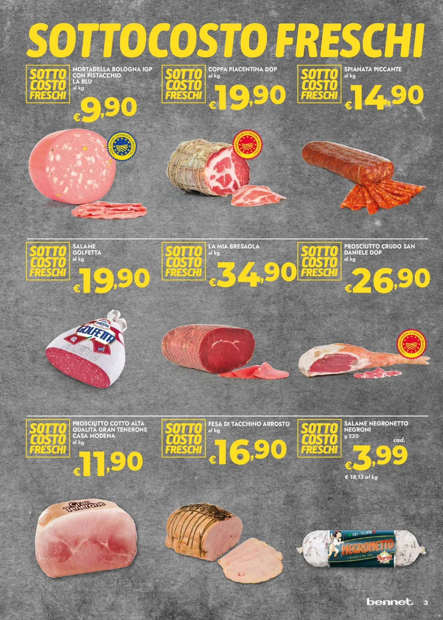 Volantino bennet del 06.11.2025 | Pagina: 3 | Prodotti: Arrosto, Prosciutto Cotto, Salame, Bresaola