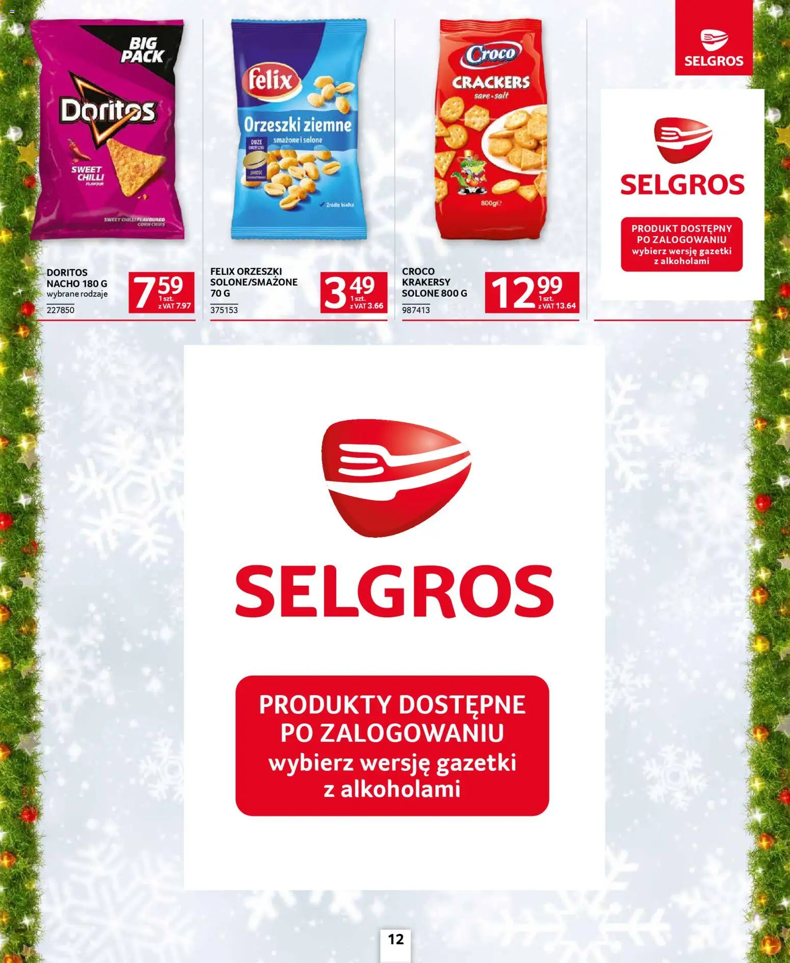 Selgros cash&carry Gazetka - Oferta dla gastronomii od 18.12.2025 | Strona: 12 | Produkty: Doritos, Krakersy, Orzeszki ziemne