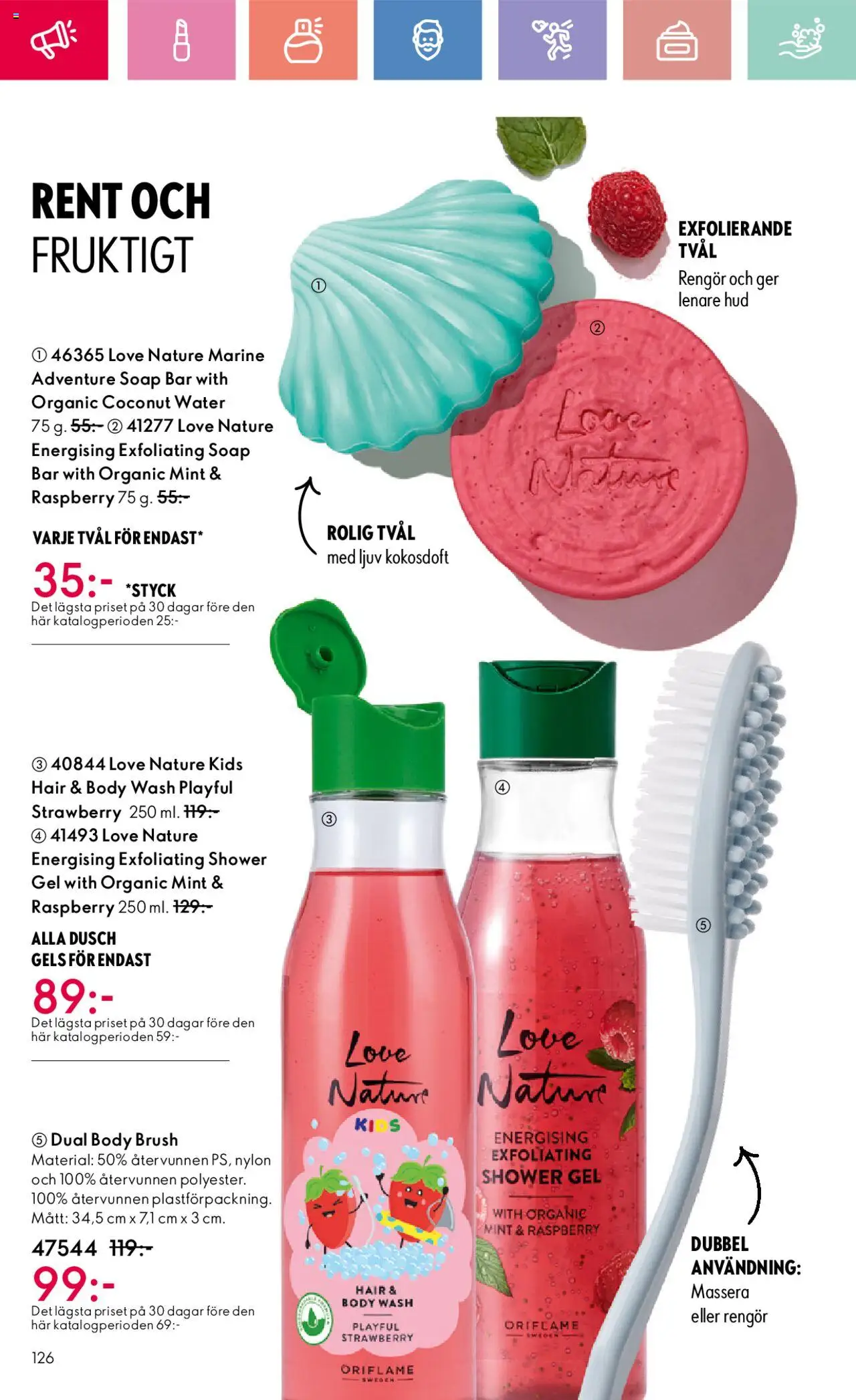 Oriflame reklamblad aktuell från 24.08.2025 | Sida: 126 | Produkter: Tvål, Dusch