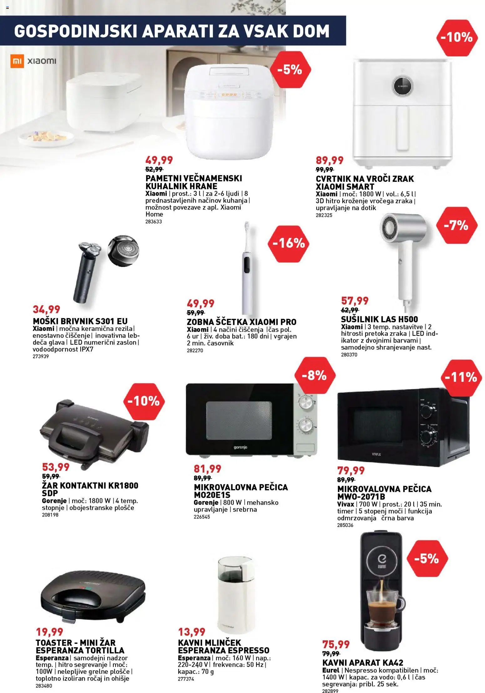 Novi Inpos katalog ponudbe – veljaven od 09.04.2026 | Stran: 12 | Izdelki: Pecica, Kuhalnik, Zobna scetka, Brivnik