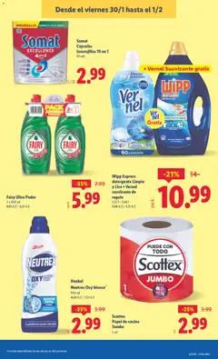 Vista previa Lidl folleto válido desde el 26.01.2026 | Página: 39 | Productos: Quitamanchas, Detergente, Suavizante, Cocina