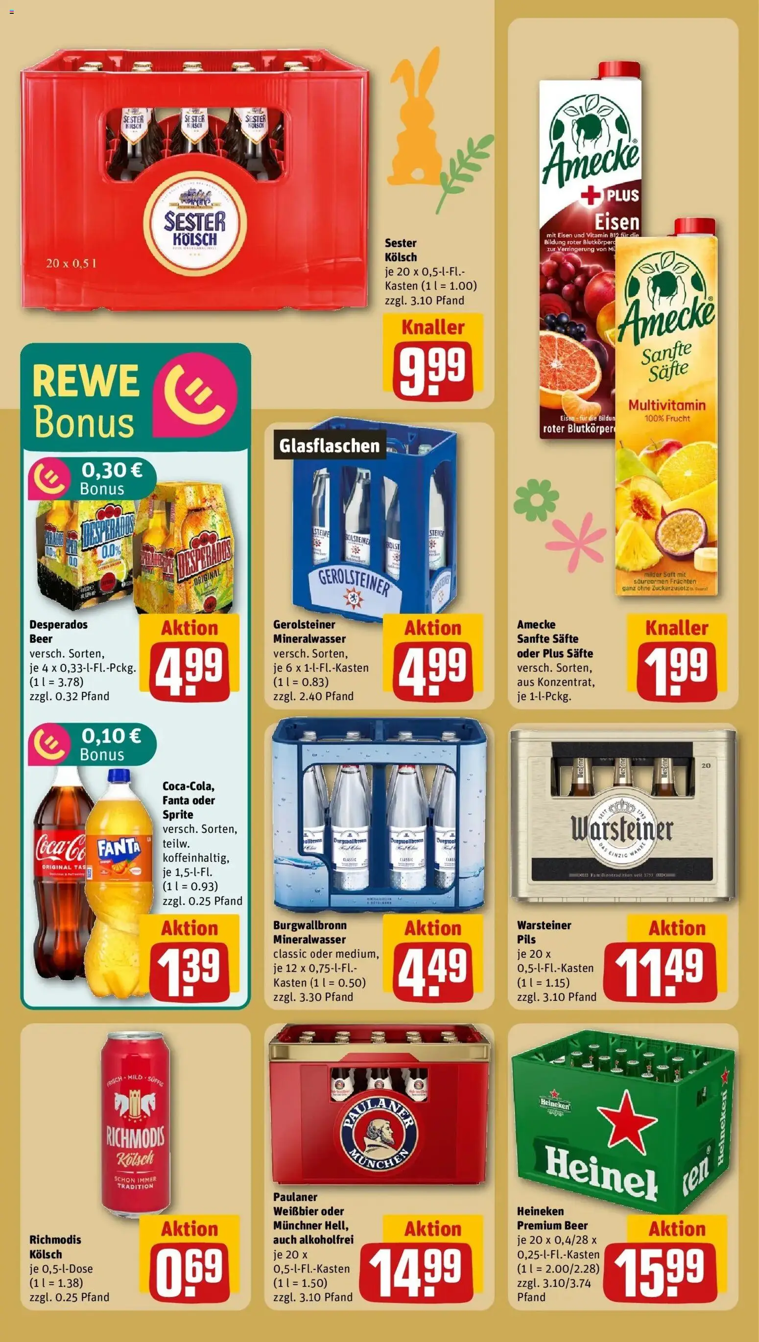 Rewe Prospekt Köln / Rath Heumar	 – gültig ab 15.03.2026 | Seite: 22 | Produkte: Weißbier, Mineralwasser, Desperados, Paulaner