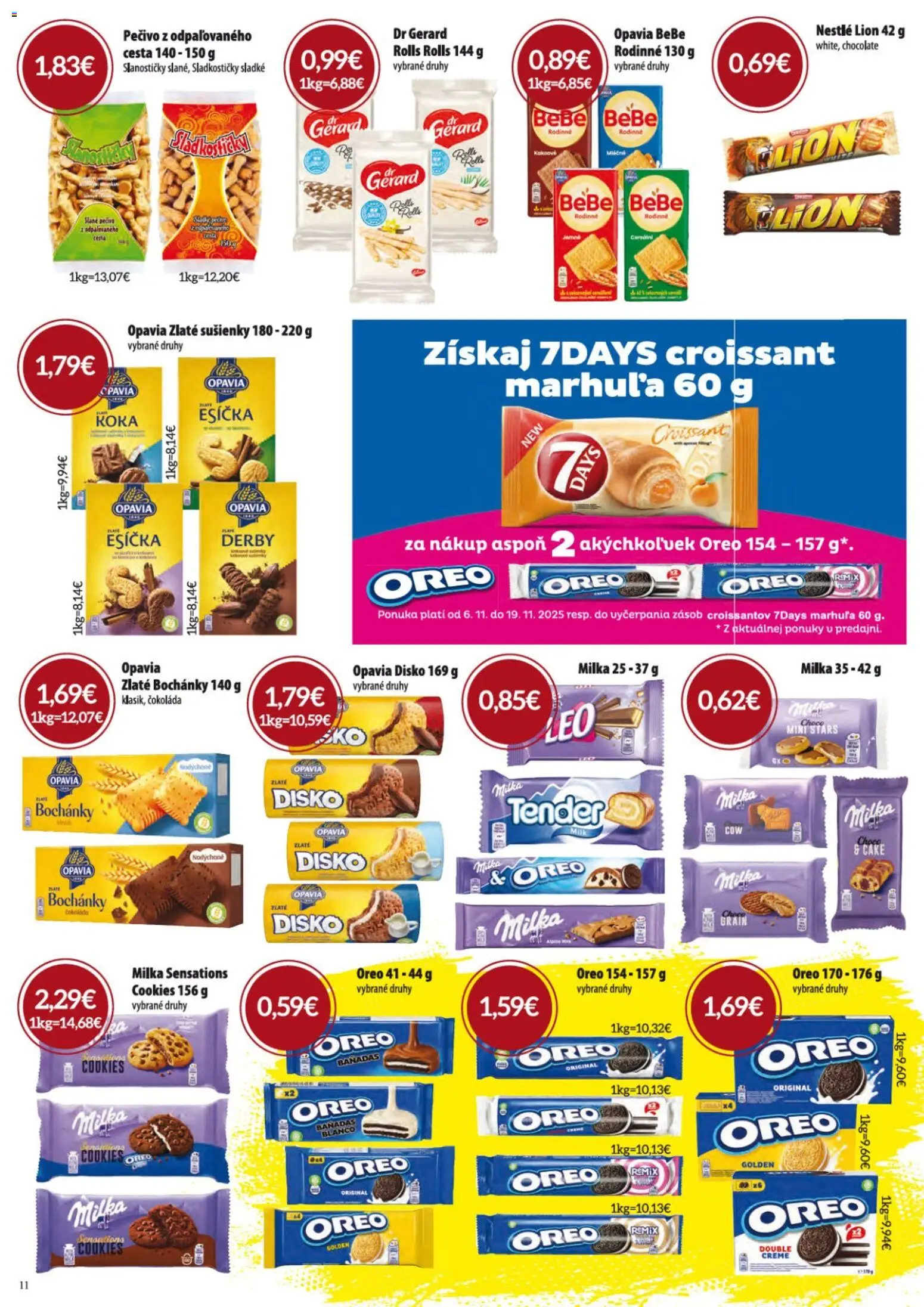 Nové KARMEN CBA akcie – leták je platný od 06.11.2025 | Strana: 11 | Produkty: Croissant, Čokoláda, Milka
