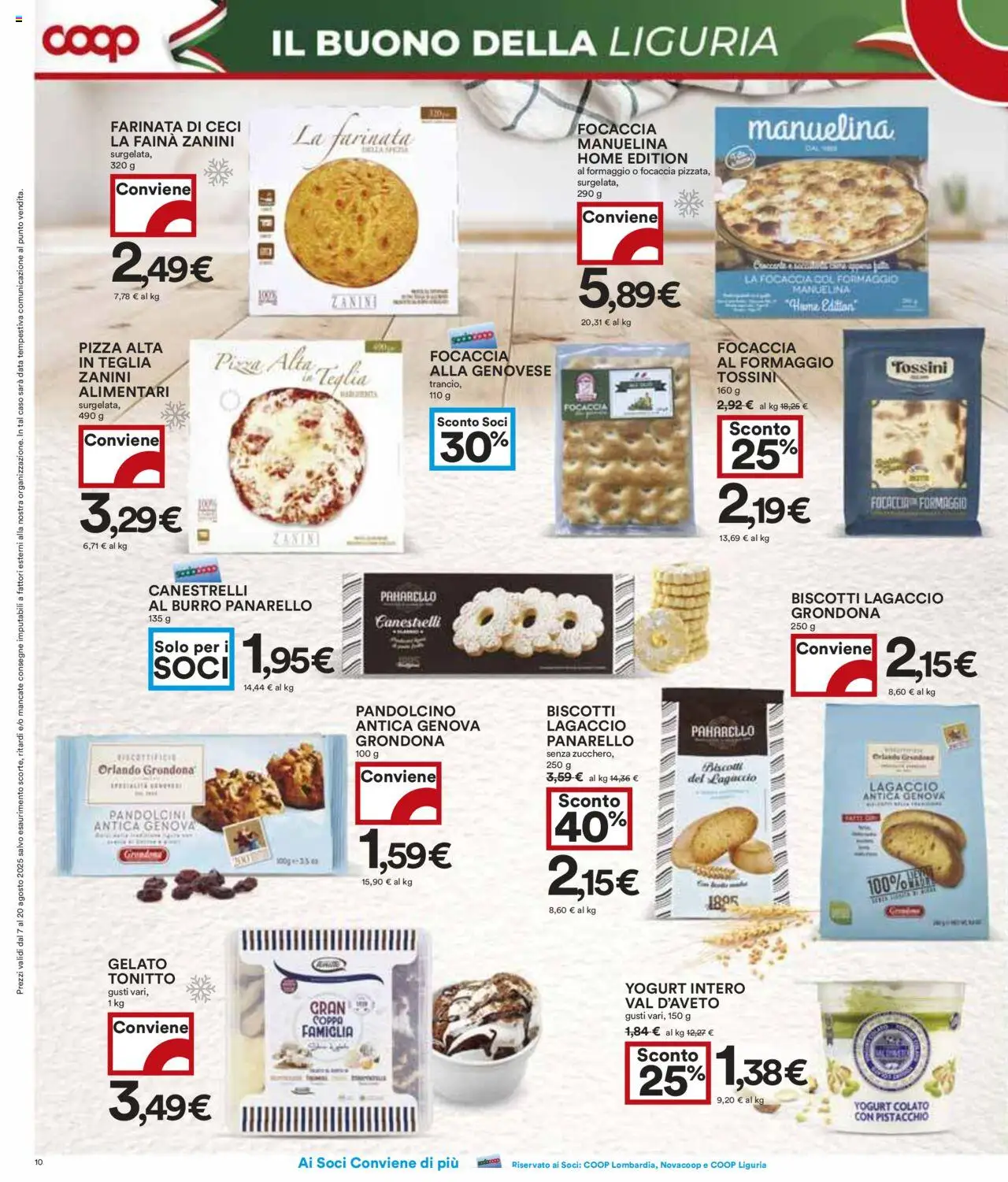 Volantino COOP del 07.08.2025 | Pagina: 10 | Prodotti: Yogurt, Teglia, Formaggio, Data