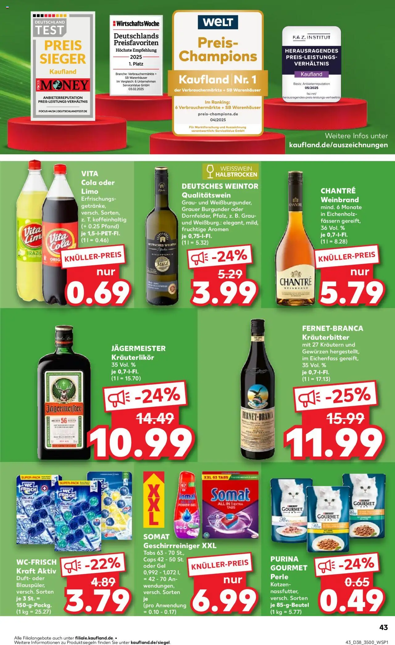 Kaufland prospekt Jena	 – gültig ab 18.09.2025 | Seite: 43 | Produkte: Cola, Weißwein, Weißwein halbtrocken, Vita cola