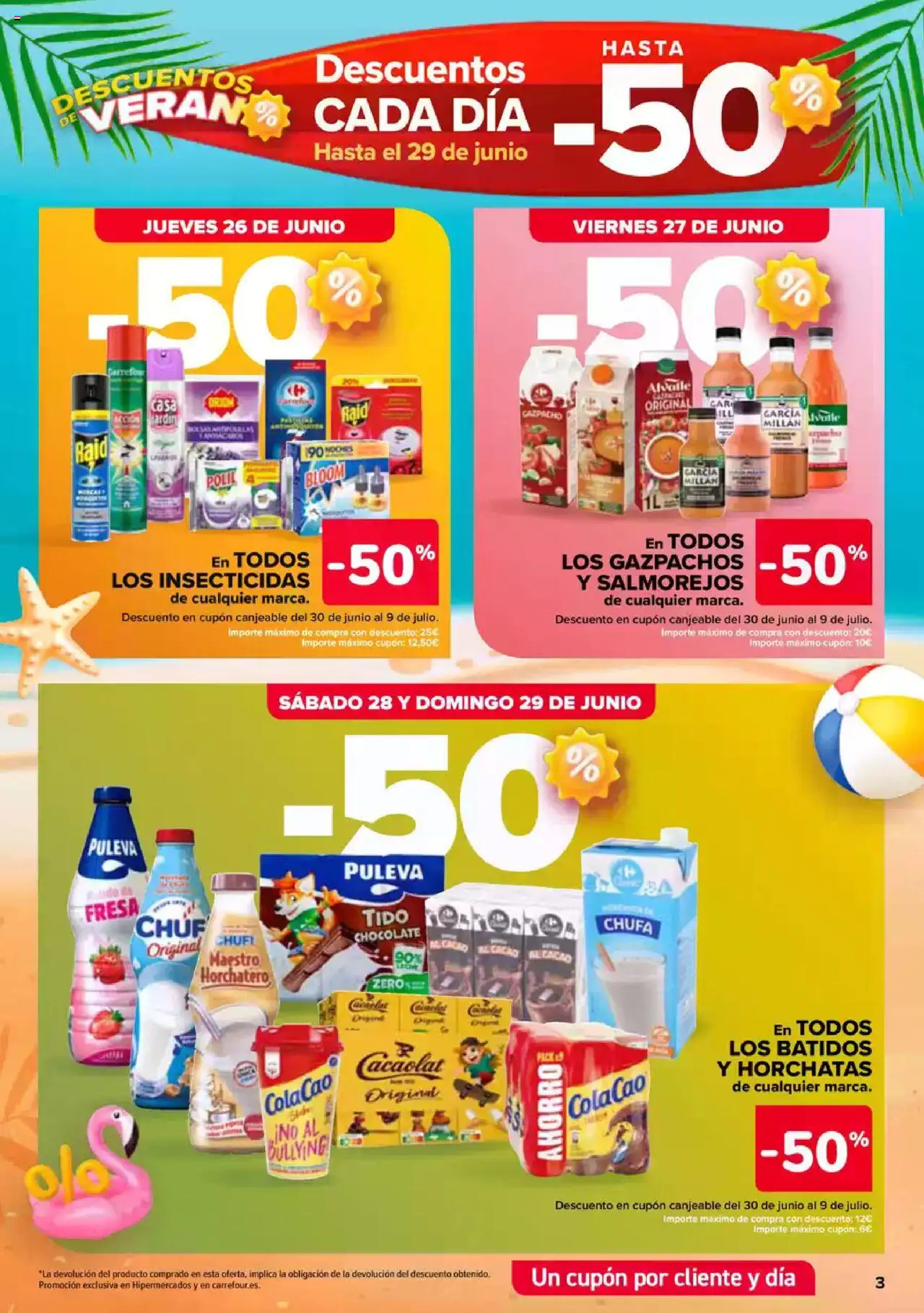 Carrefour folleto │ válido desde el 26.06.2025 | Página: 3 | Productos: Chocolate, Gazpacho, Φρυγανιές σικάλεως